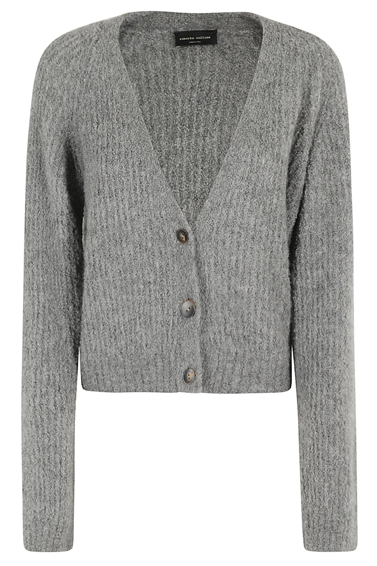 Shop Roberto Collina Cardigan Costa Inglese Boucle In Grigio