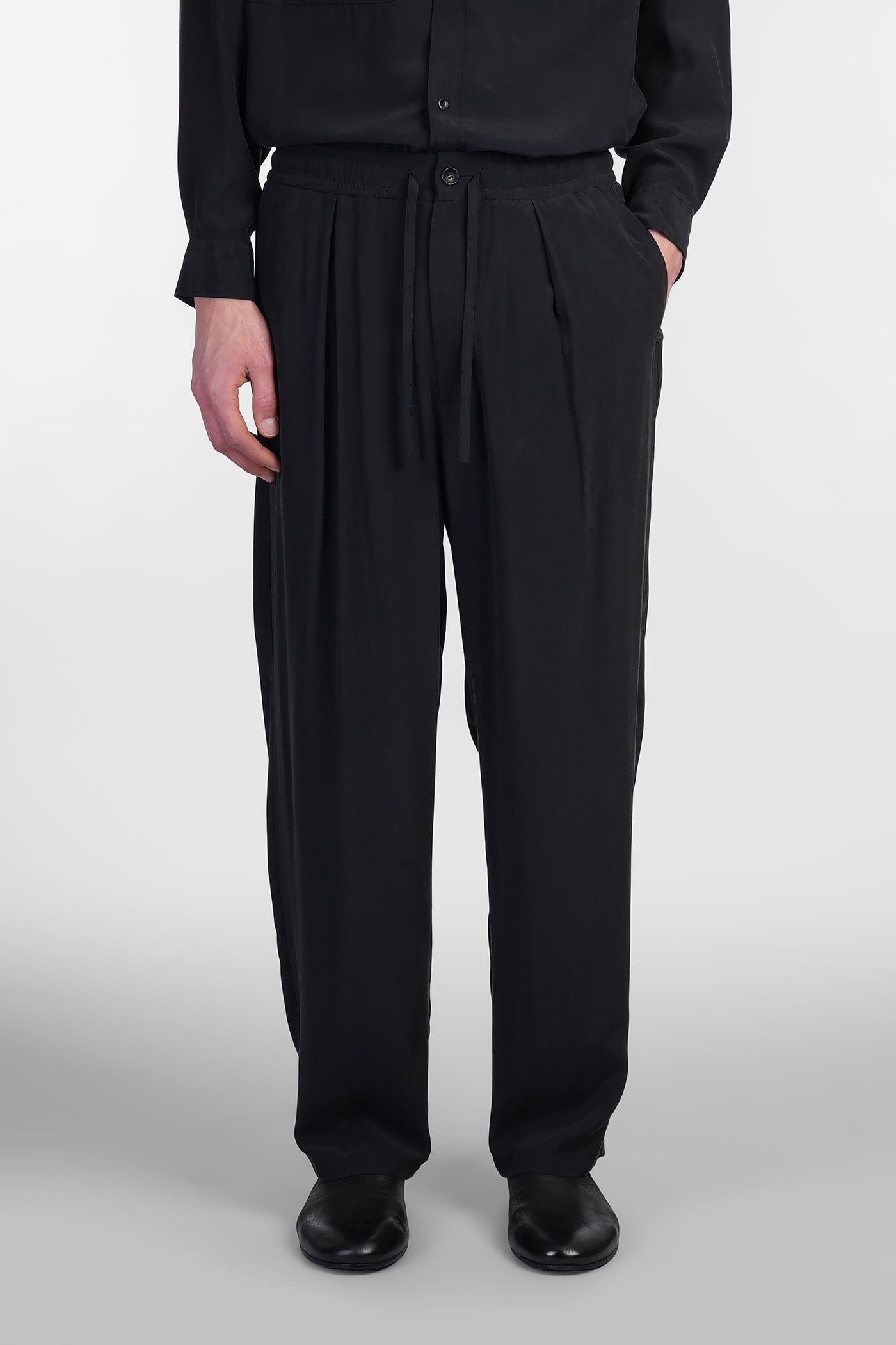 Pants In Black Polyamide Polyester