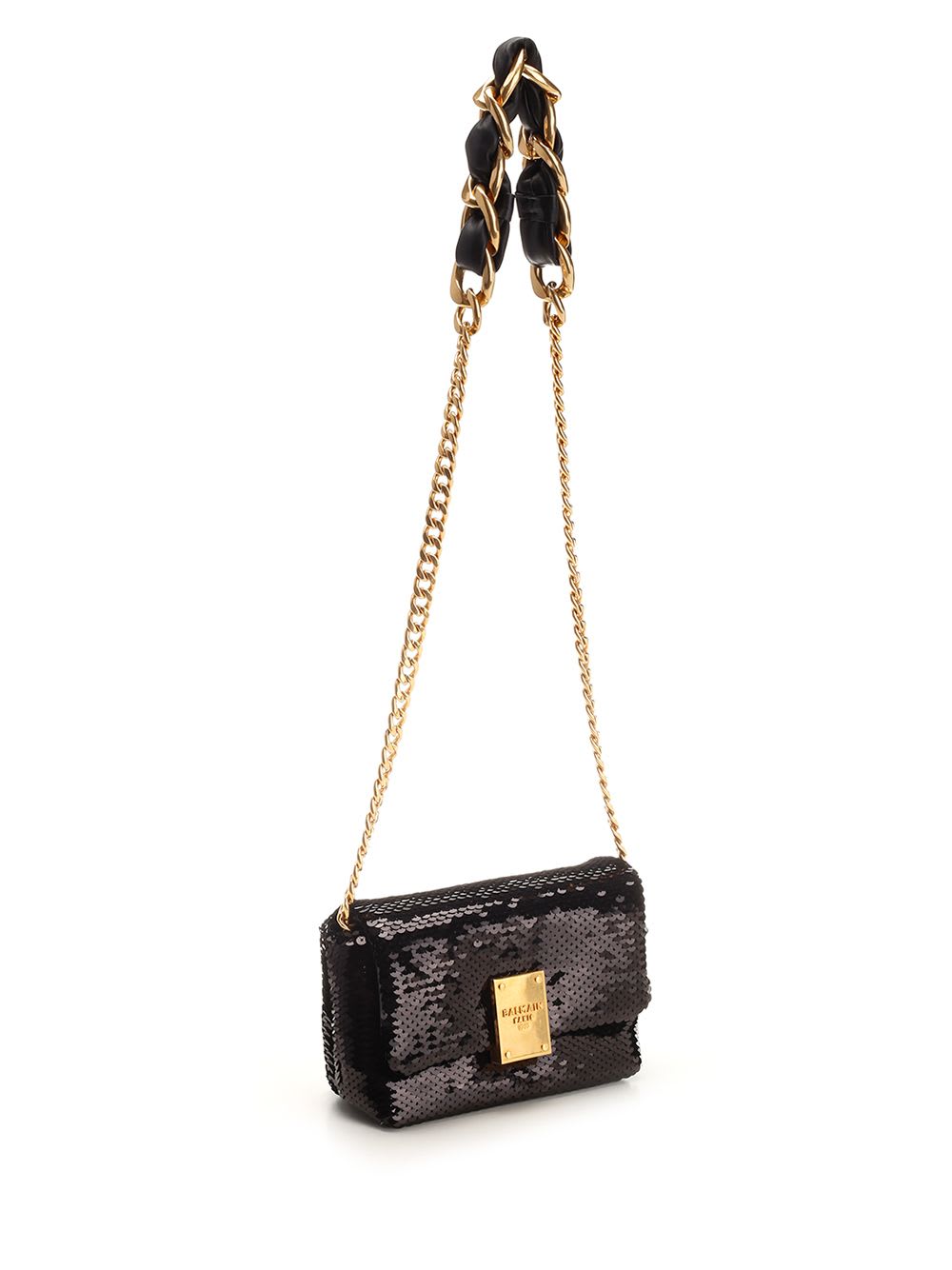 Shop Balmain 1945 Mini Shoulder Bag In Noir