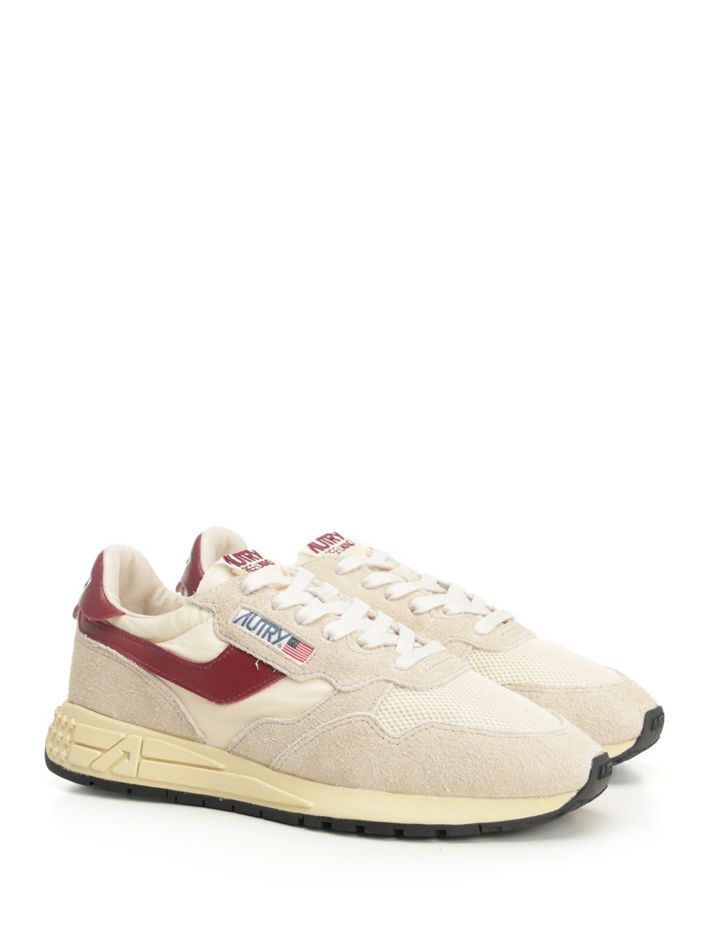 Autry Low Suede Net Sneakers With Contrast Panel In Multi