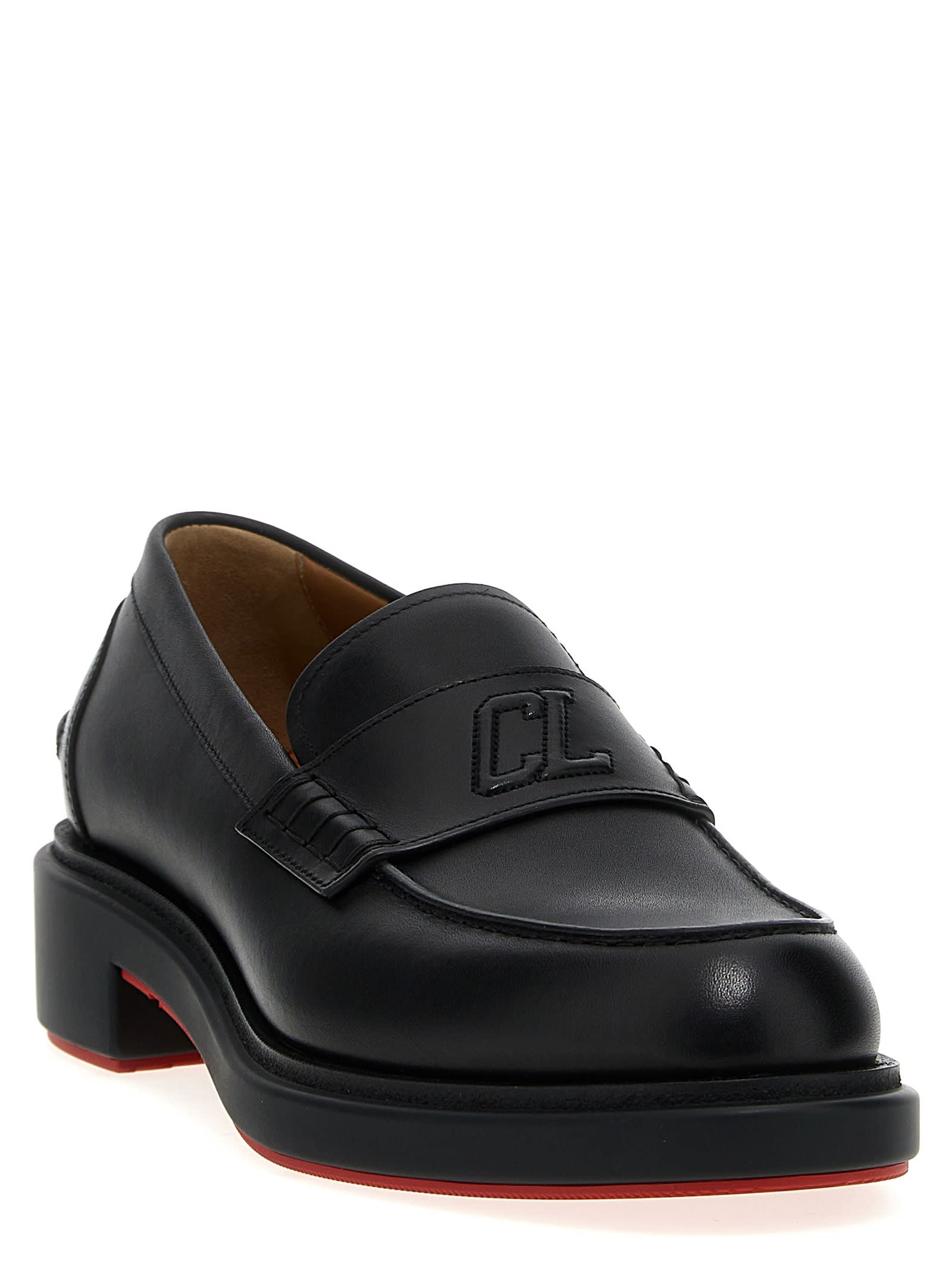 Shop Christian Louboutin Urbino Loafers In Black