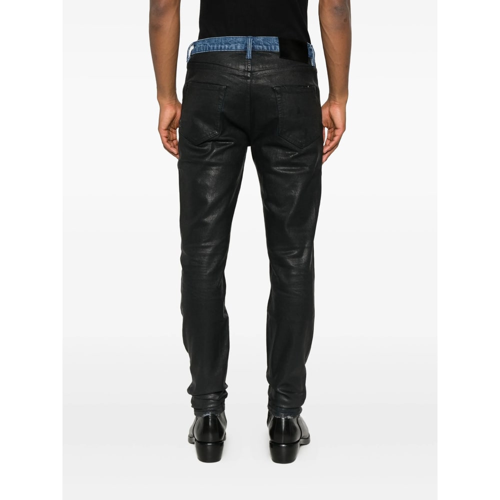 Purple Brand Coated Raw Hem Denim In Black