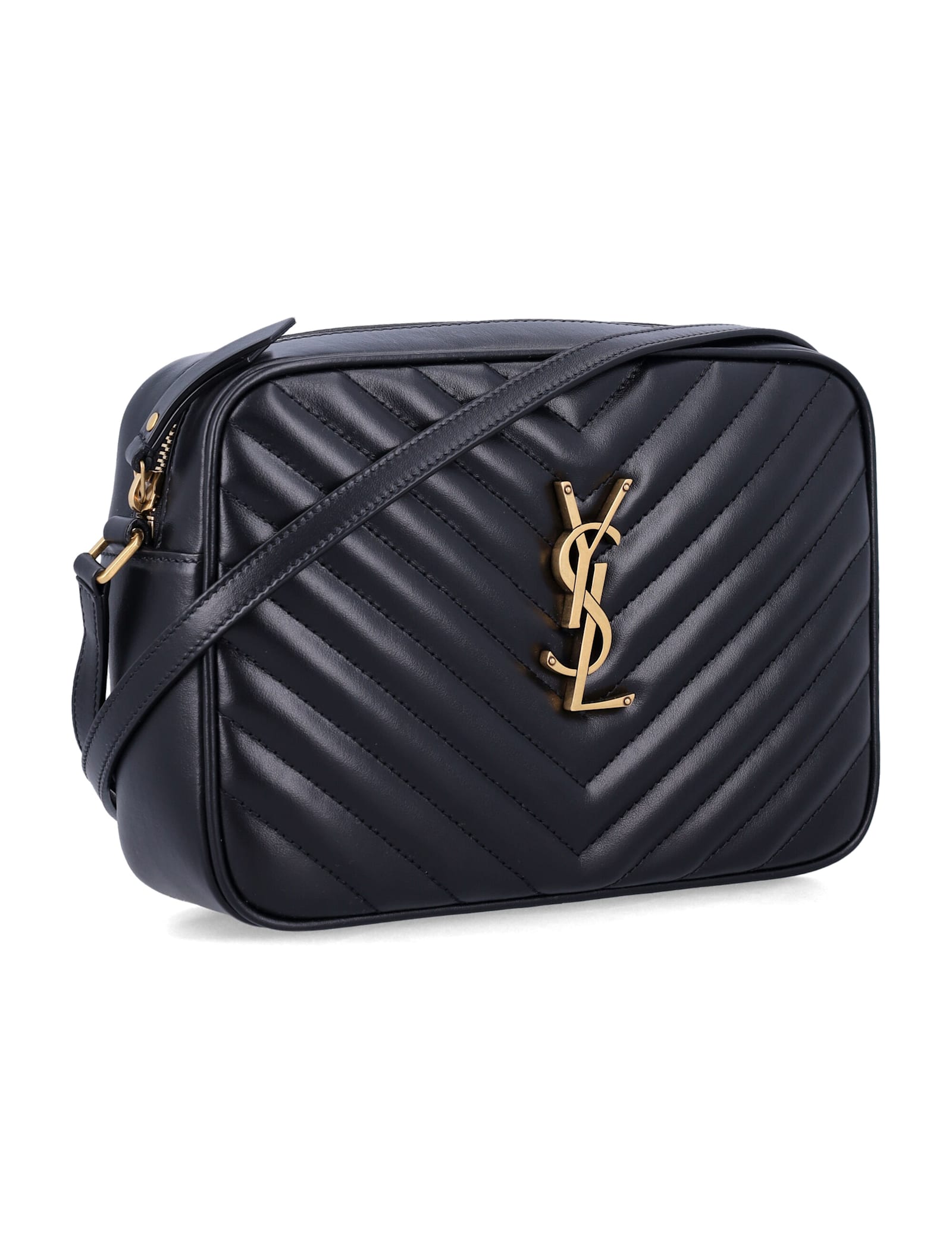 Saint Laurent Lou Camera Bag In Quilted Leather In Black