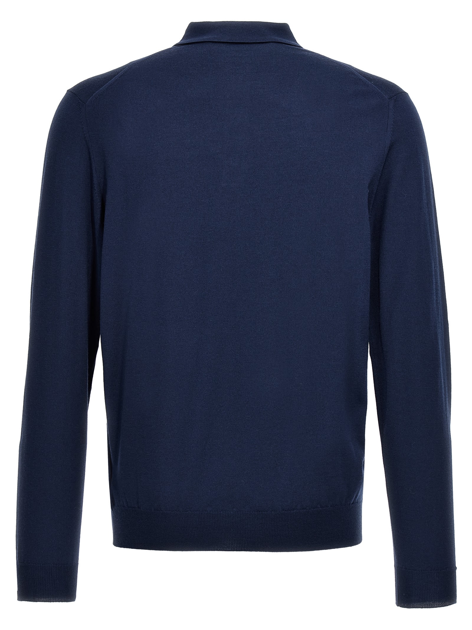Shop Zanone Flex Wool Polo Shirt In Blue