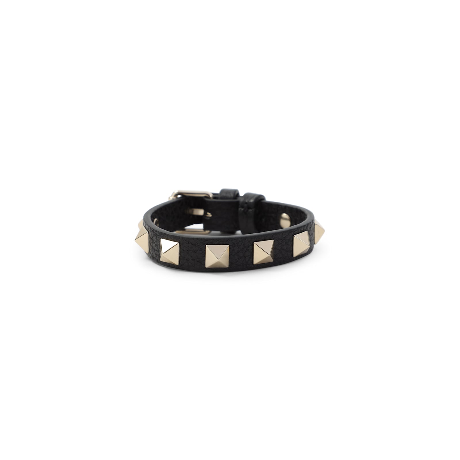 Shop Valentino Leather Bracelet In No Nero