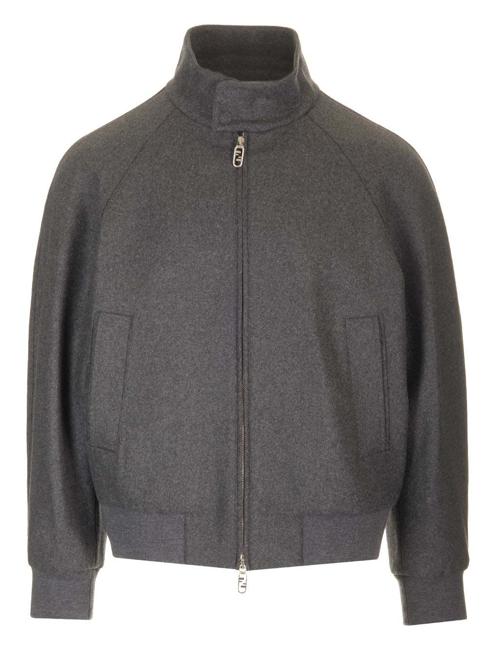 Shop Fendi Bomber Jacket In Grey