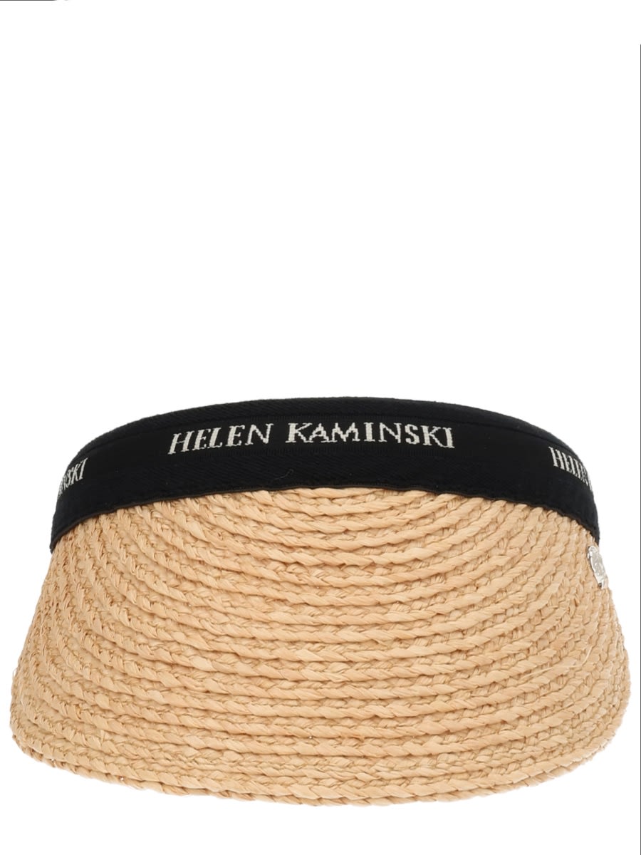Helen Kaminski White 8 Visor Hat In Sand