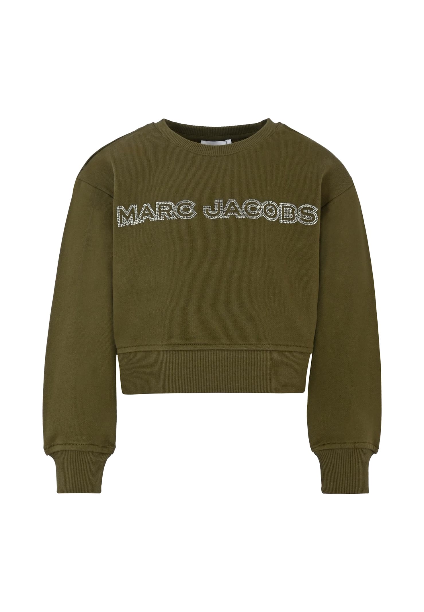Marc Jacobs Kids' Green Cropped Sweatshirt For Girl With Logo