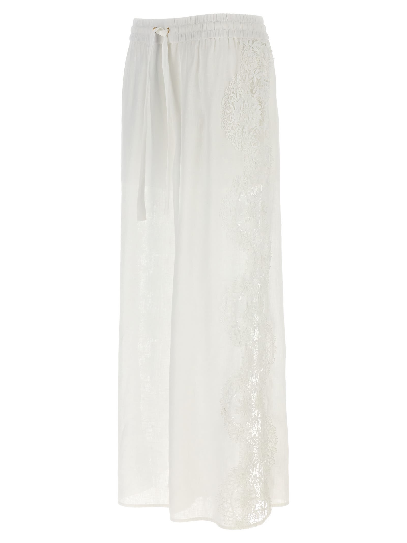 Shop Zimmermann Halliday Lace Flower Pants In White