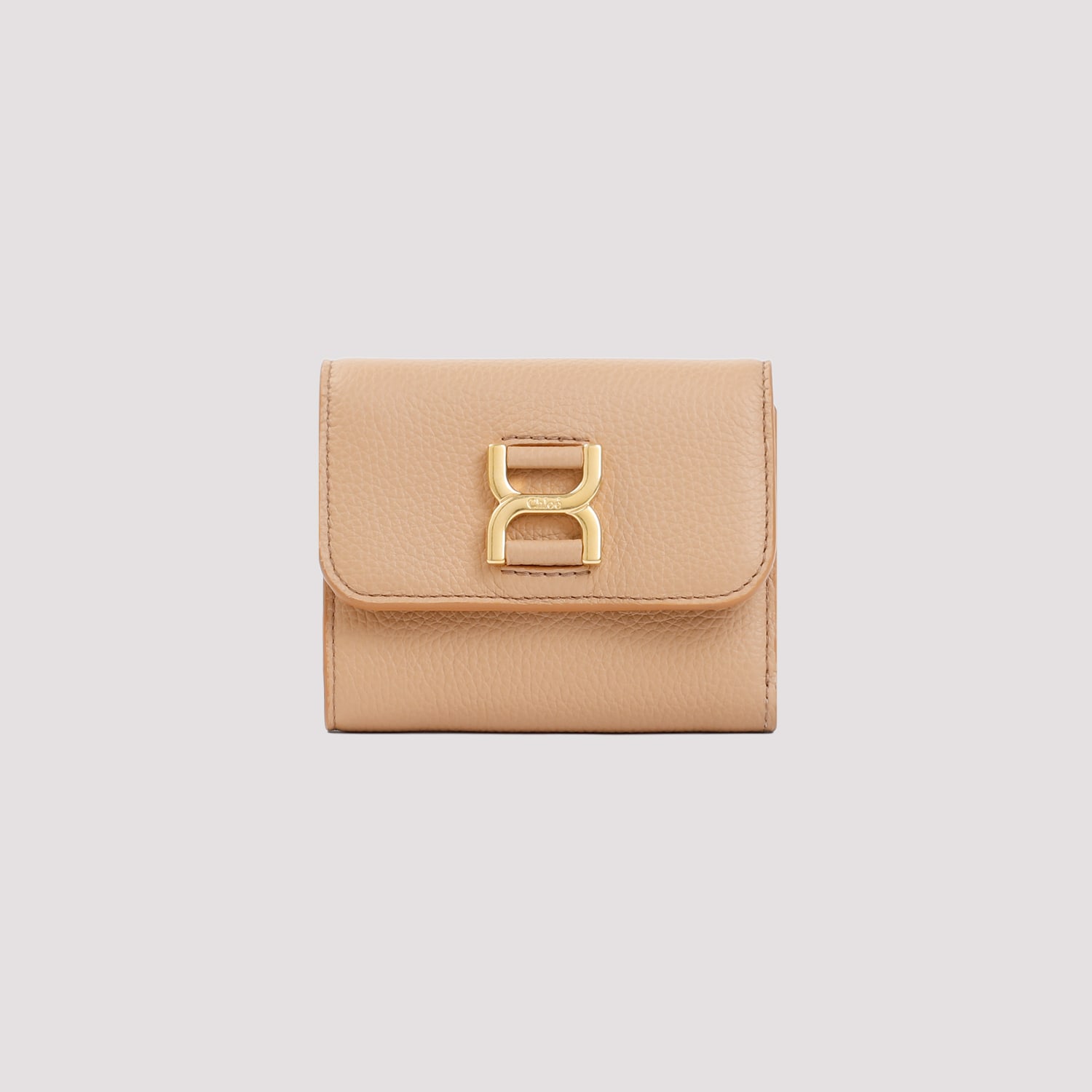 Shop Chloé Marcie Leather Wallet In X Light Tan