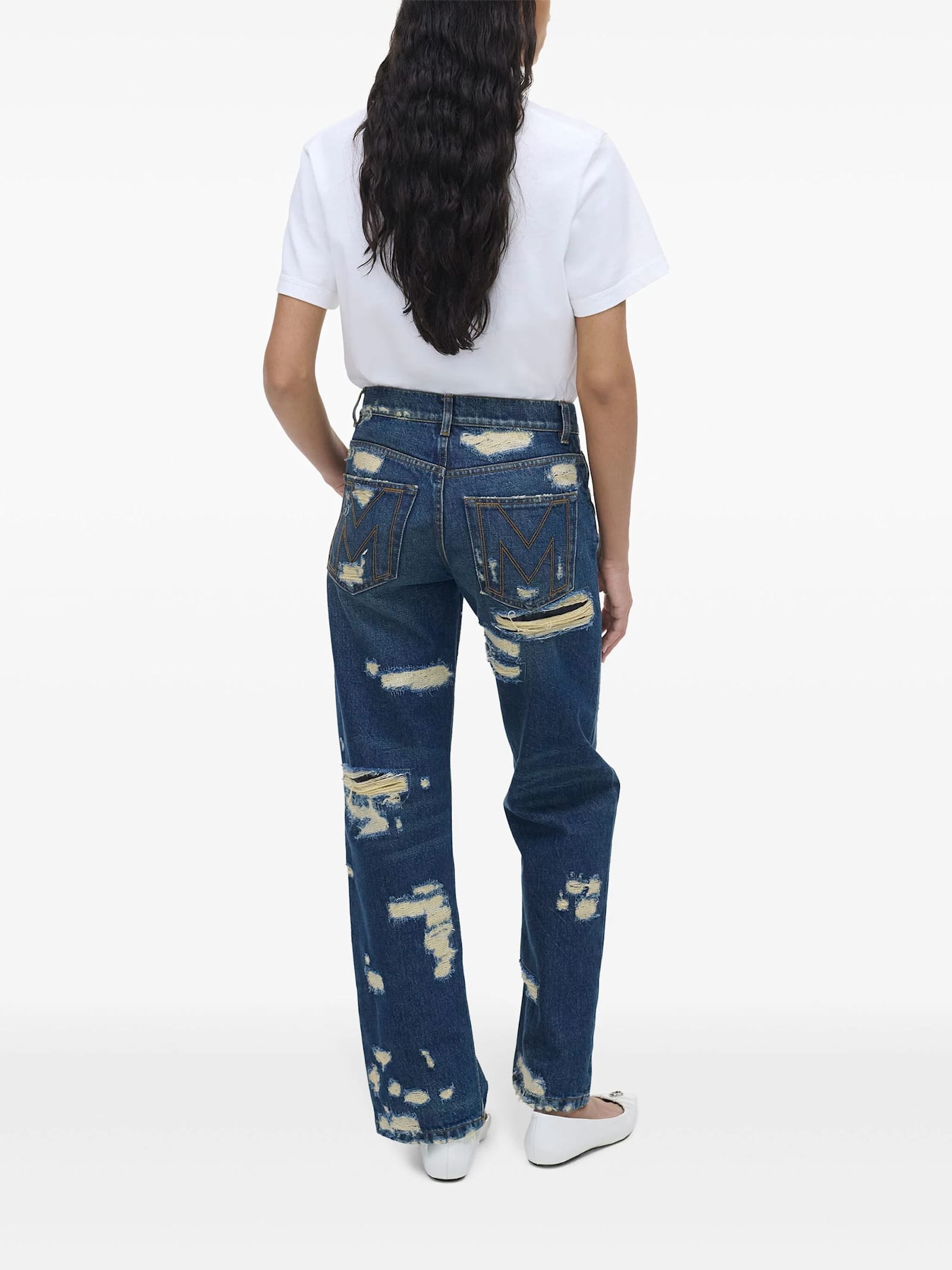 Shop Marc Jacobs Jeans Strappati In Punk Indigo