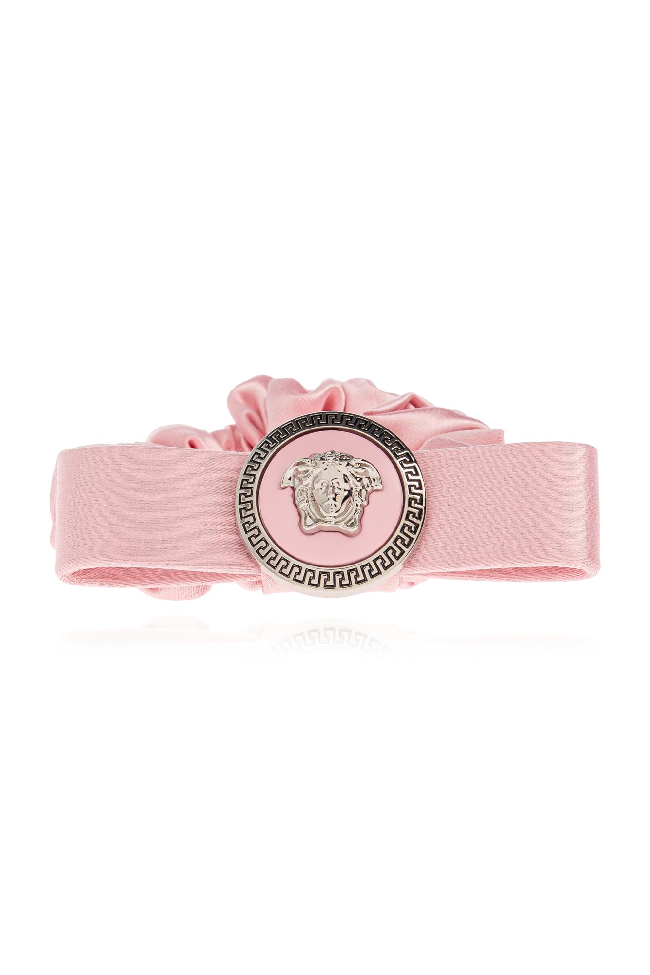 Versace Silk Hair Scrunchie In Pink