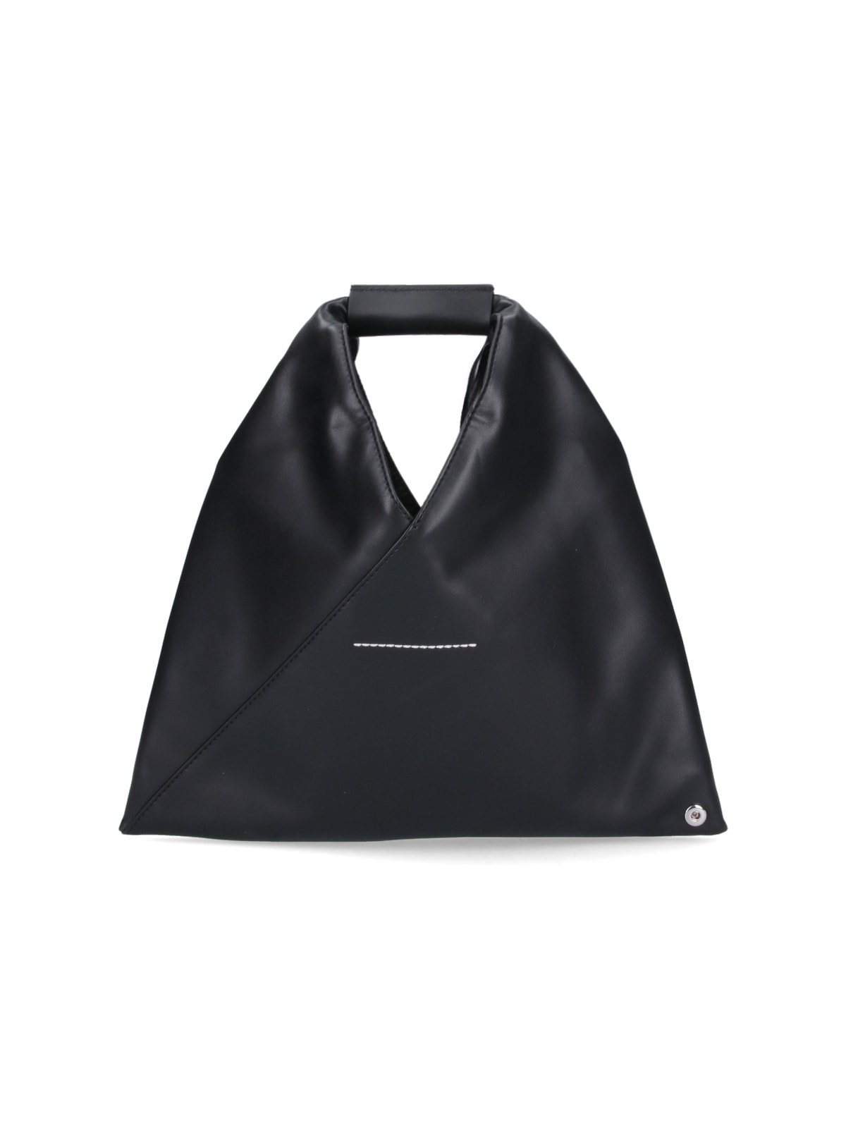Mm6 Maison Margiela Mm6 By Maison Margiela Asymmetrical Black Mini Bag With Distinctive Handle In Black