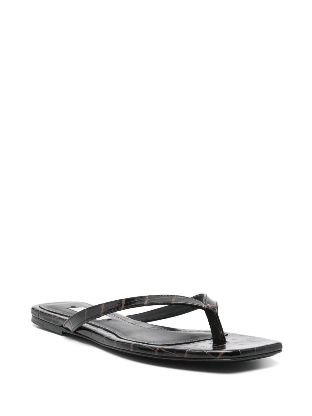 Totême Toteme Leather Thong Sandals In Black