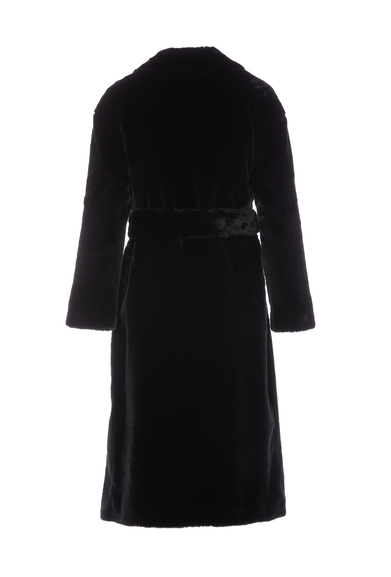 Shop Herno Soft Faux Fur Coat In Black