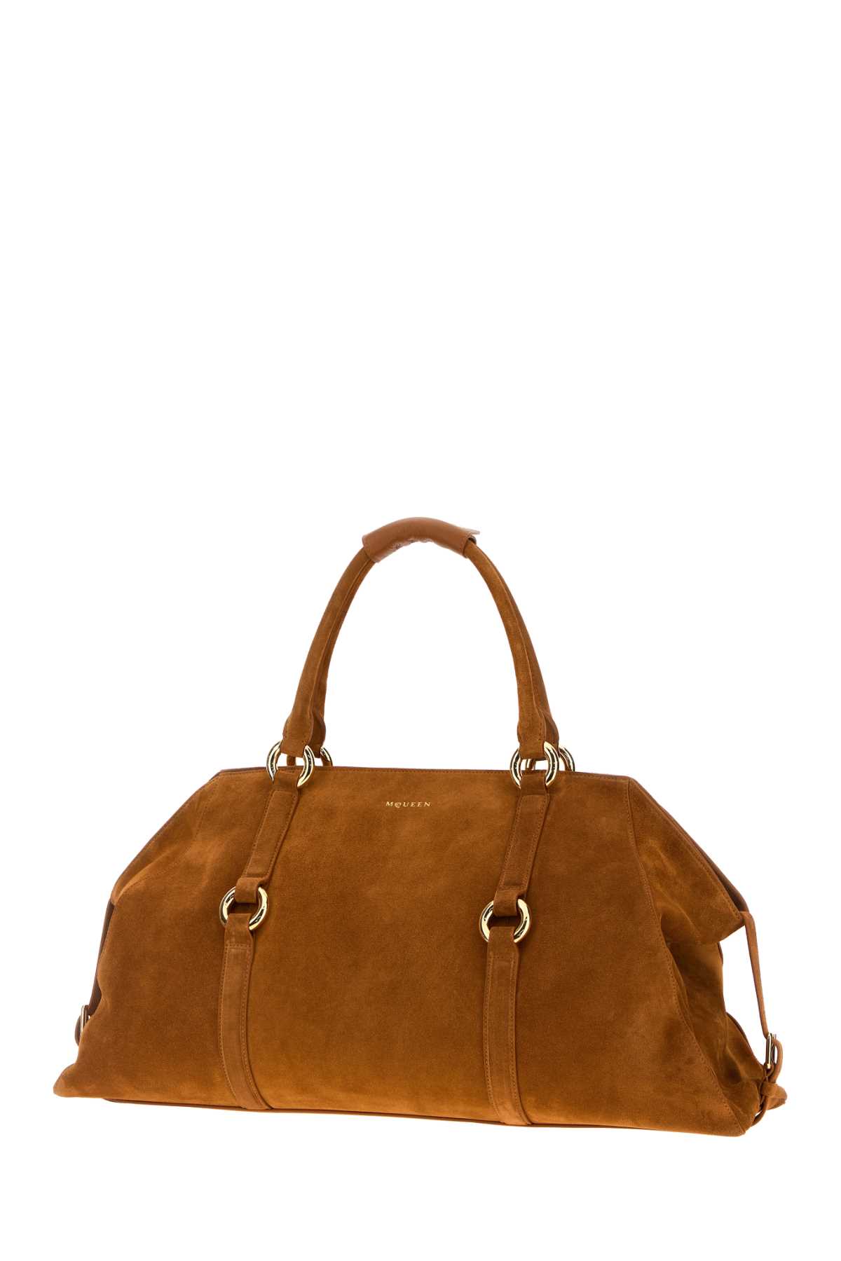 Alexander Mcqueen Caramel Suede Farringdon Maxi Handbag