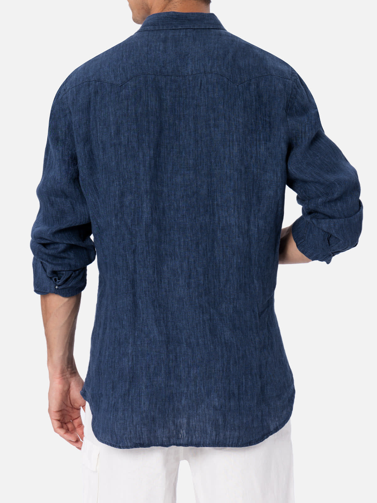 Mc2 Saint Barth Greg Linen Shirt In Blue