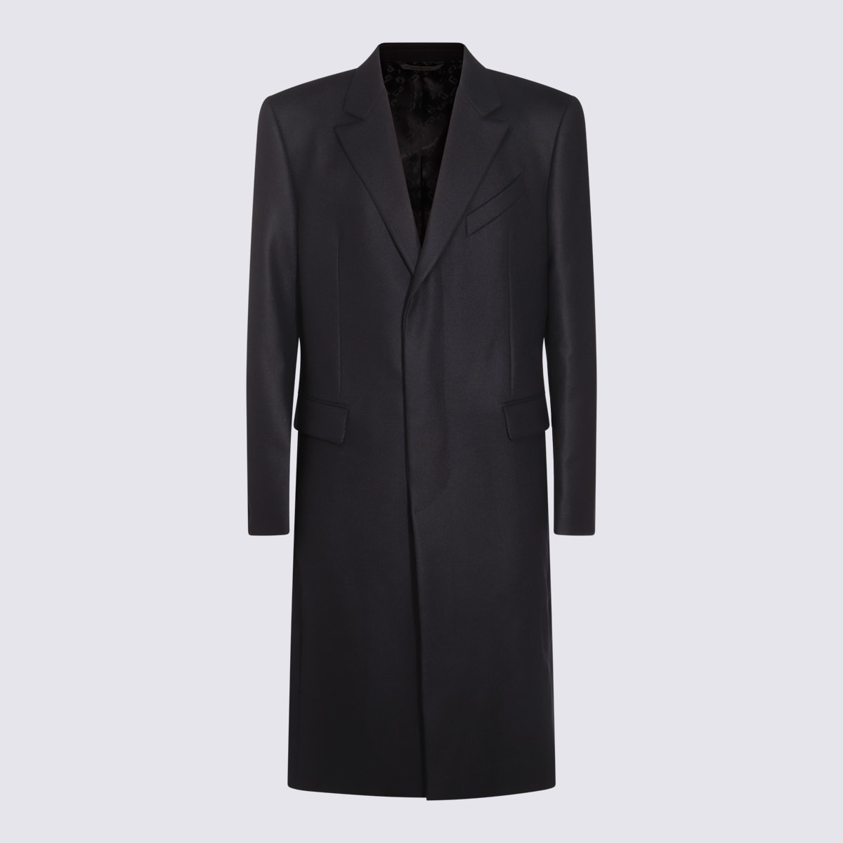 Shop Givenchy Dark Blue Wool Coat