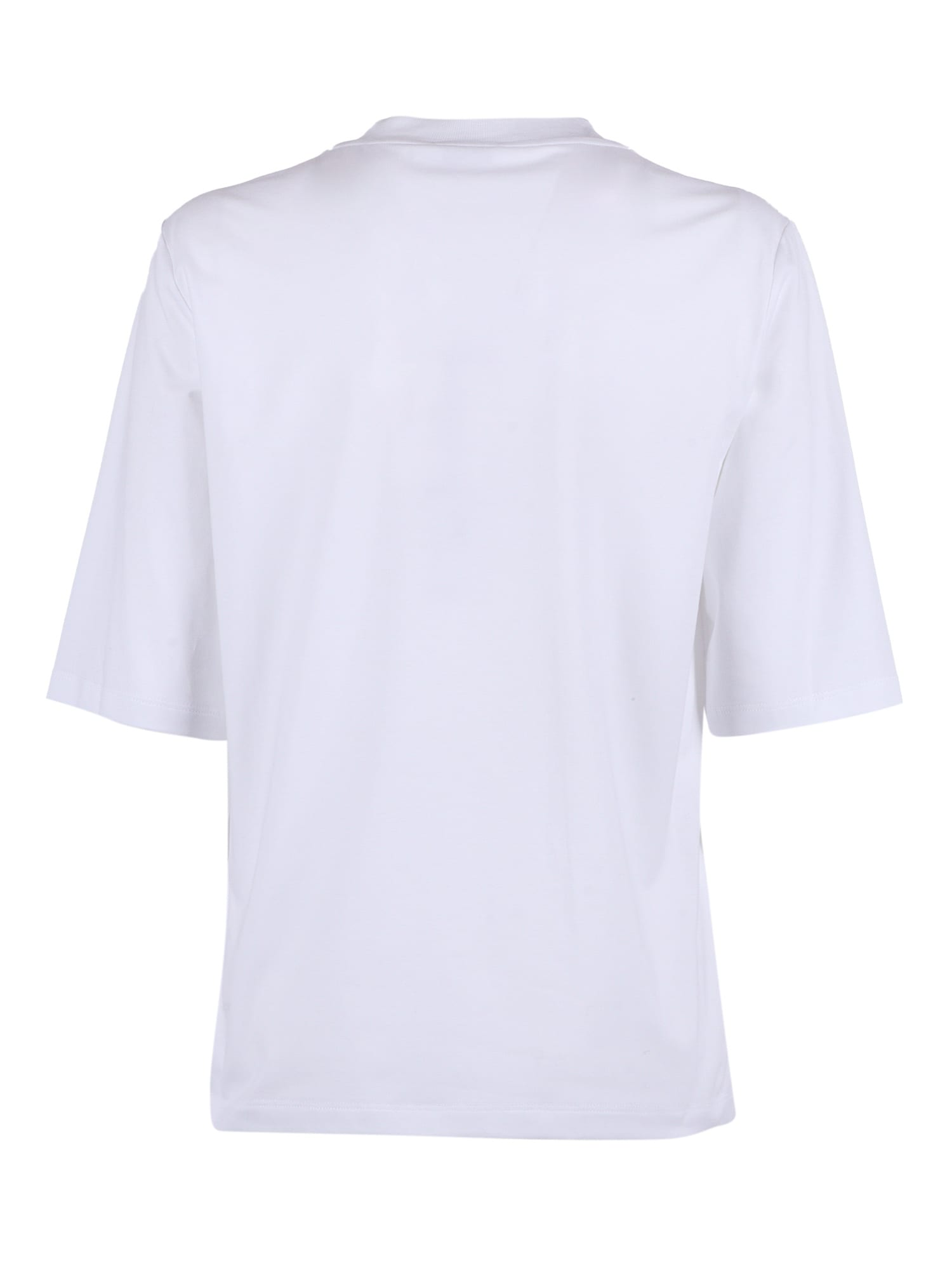 Peserico Boxy White Blouse With Subtle Chest Detail In White