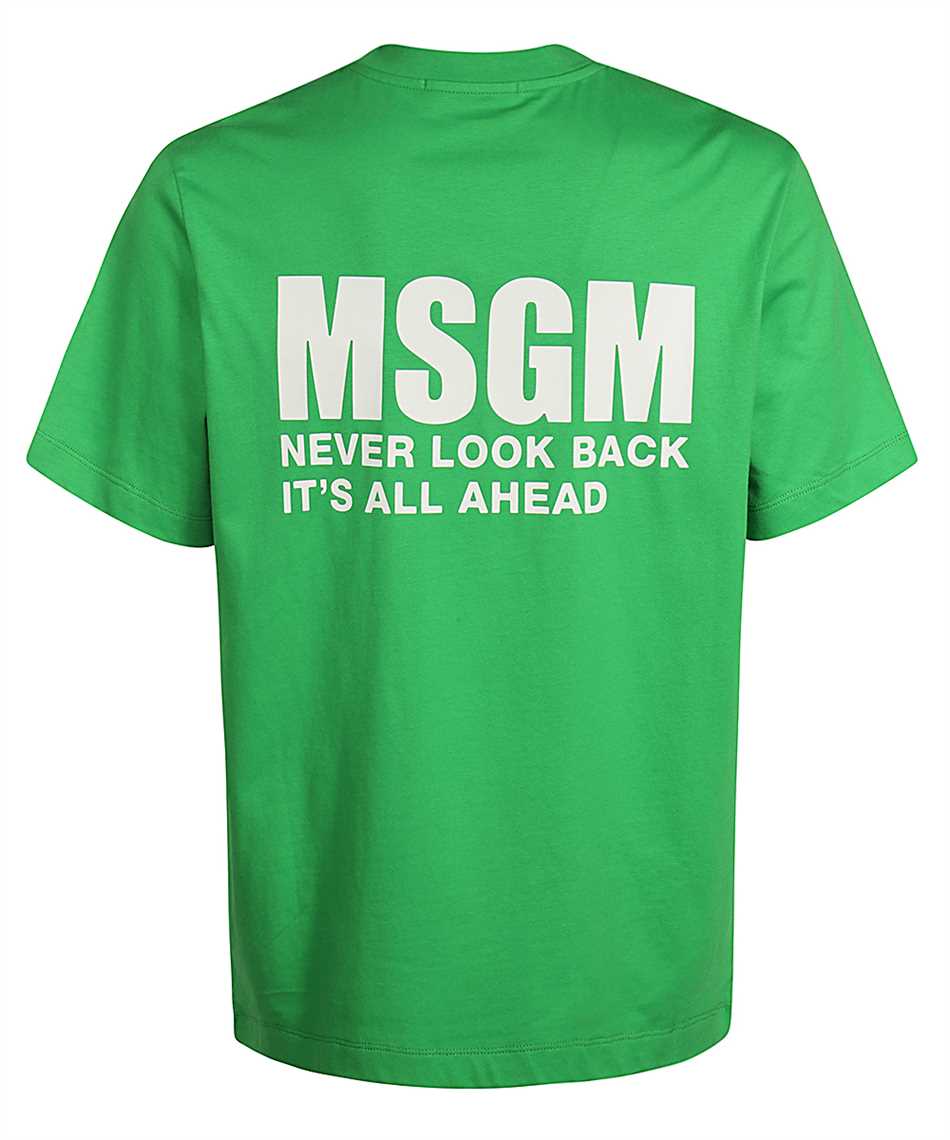Msgm Logo-print Cotton T-shirt In Green