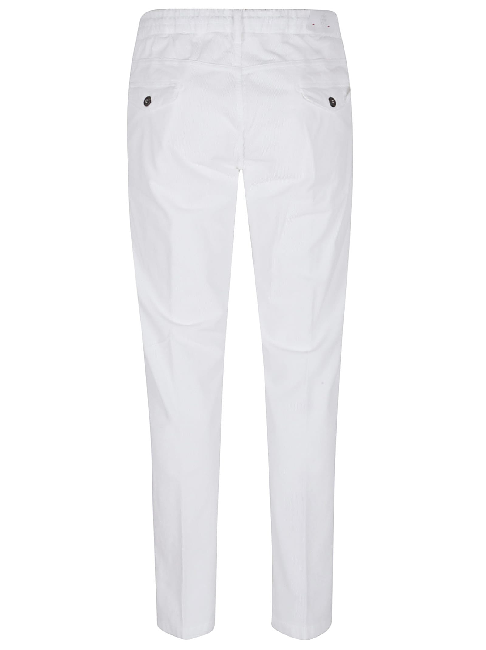 Eleventy Drawstring Waist Casual Pants In White