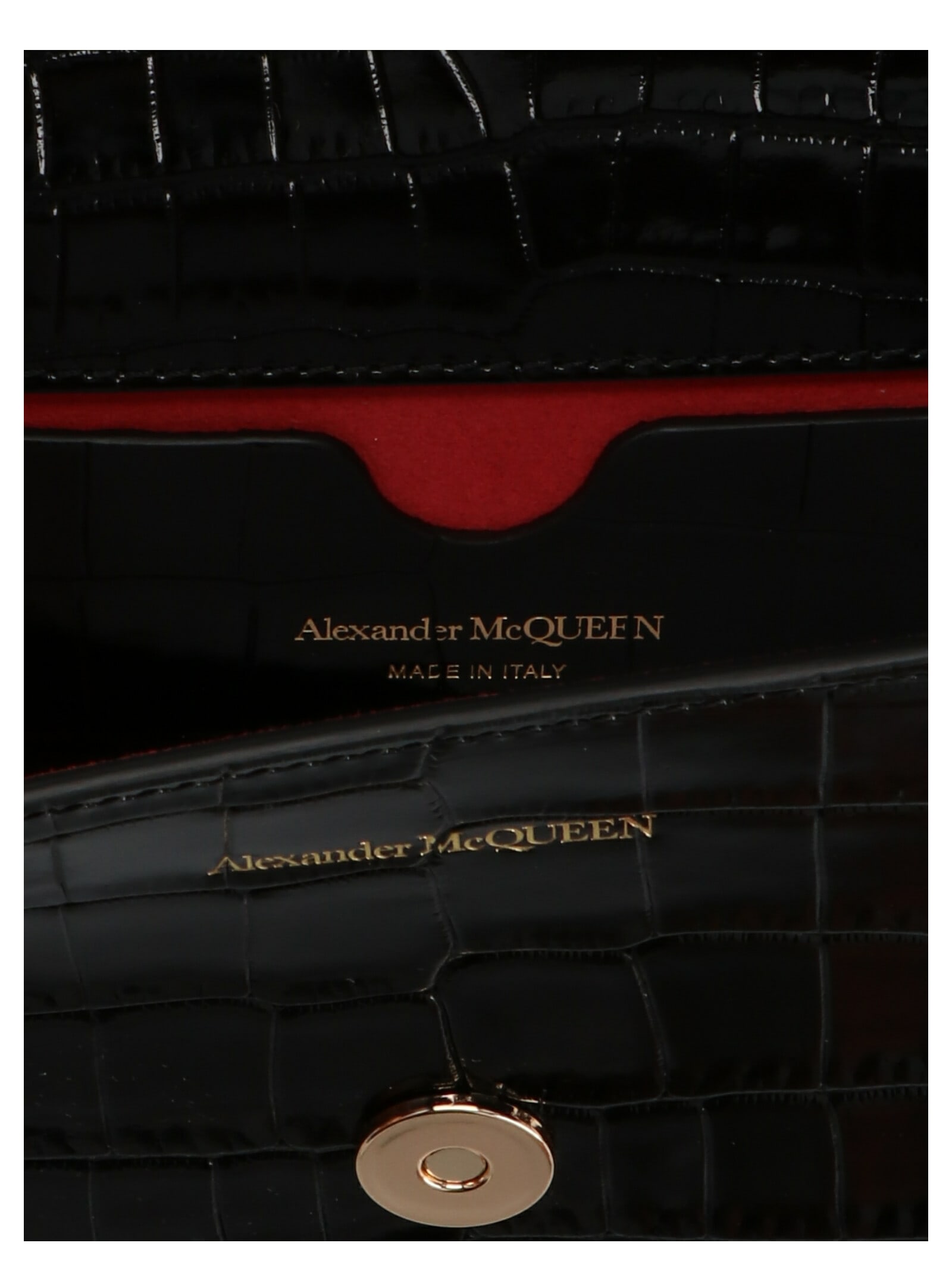 Alexander Mcqueen Alexander Mc Queen Jewelled Satchel Mini Leather Crossbody Bag In Nero