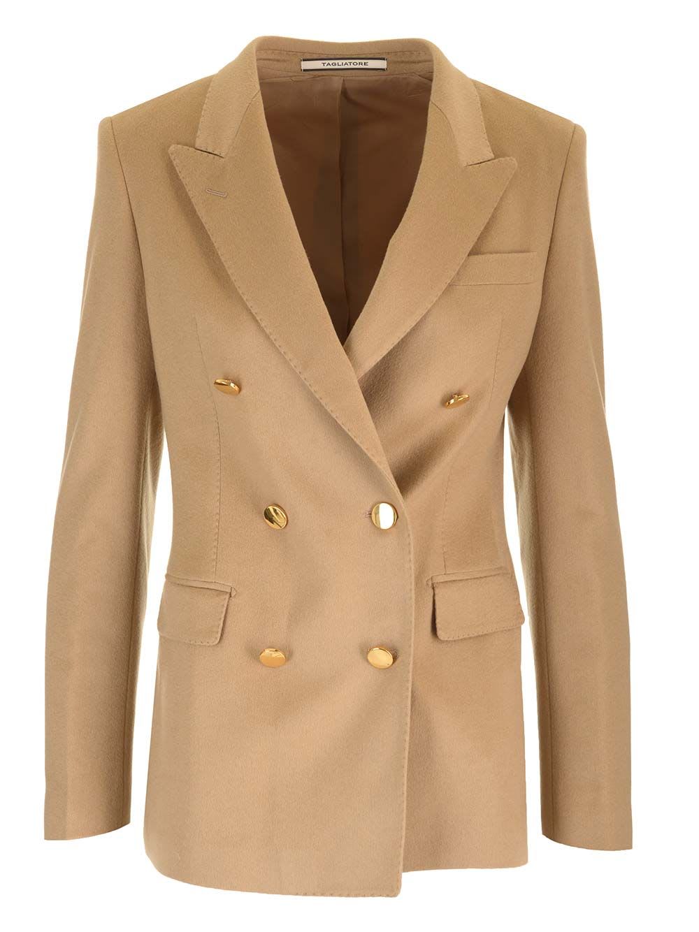 Shop Tagliatore Parigi Double-breasted Jacket In Beige