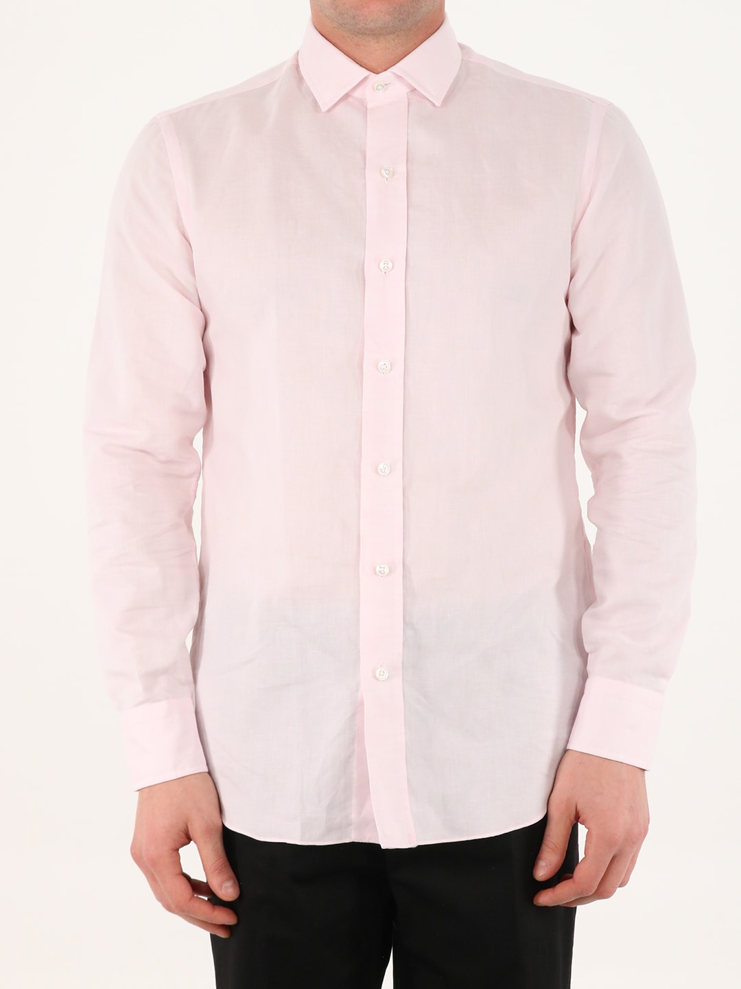 Pink Shirt With Open Collar
