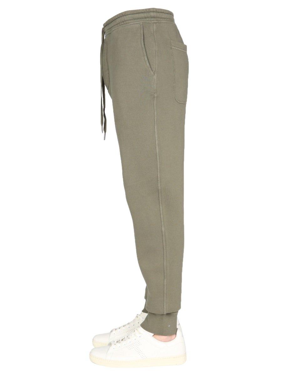 Shop Tom Ford Drawstring Jogging Pants In Military Green