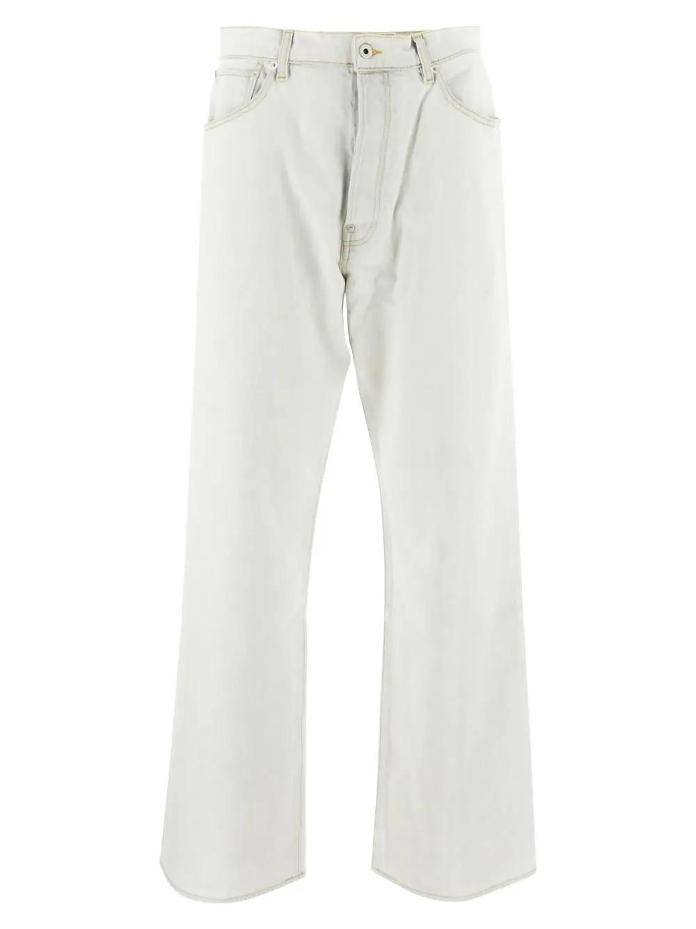 Shop Kenzo Bleached Suisen Relaxed Jeans In Db Bleached Blue Denim