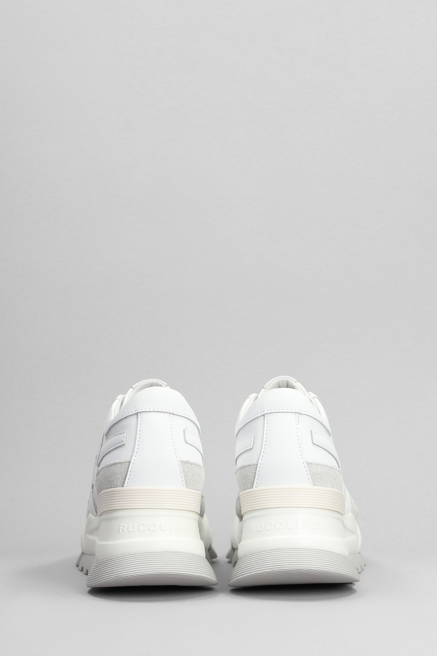 Shop Ruco Line Aki Sneakers In White Suede And Leather