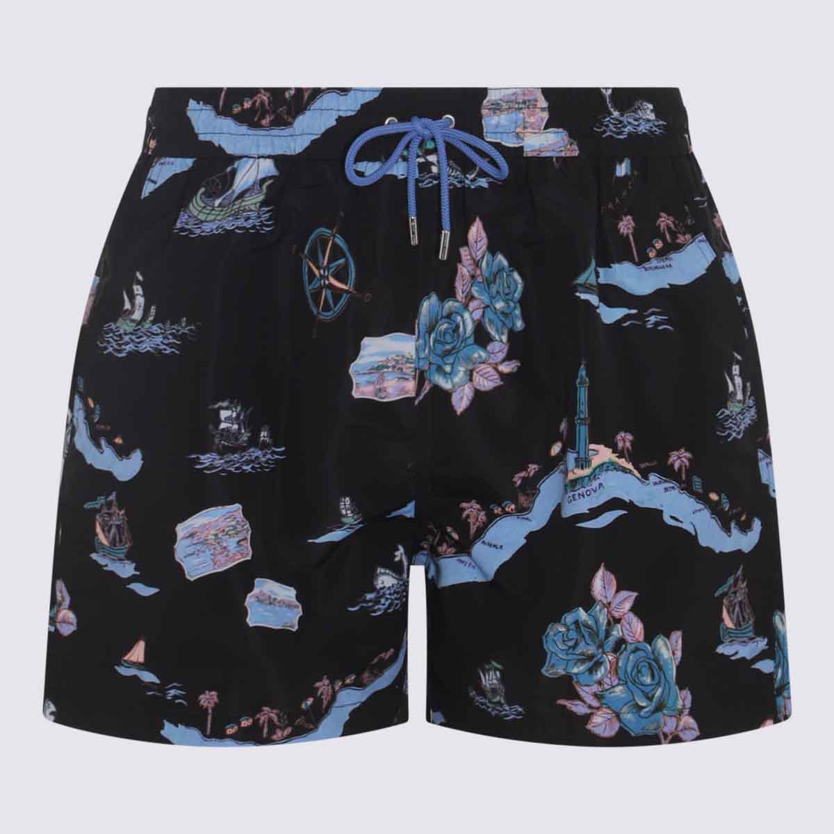 Dark Blue Multicolour Swim Shorts