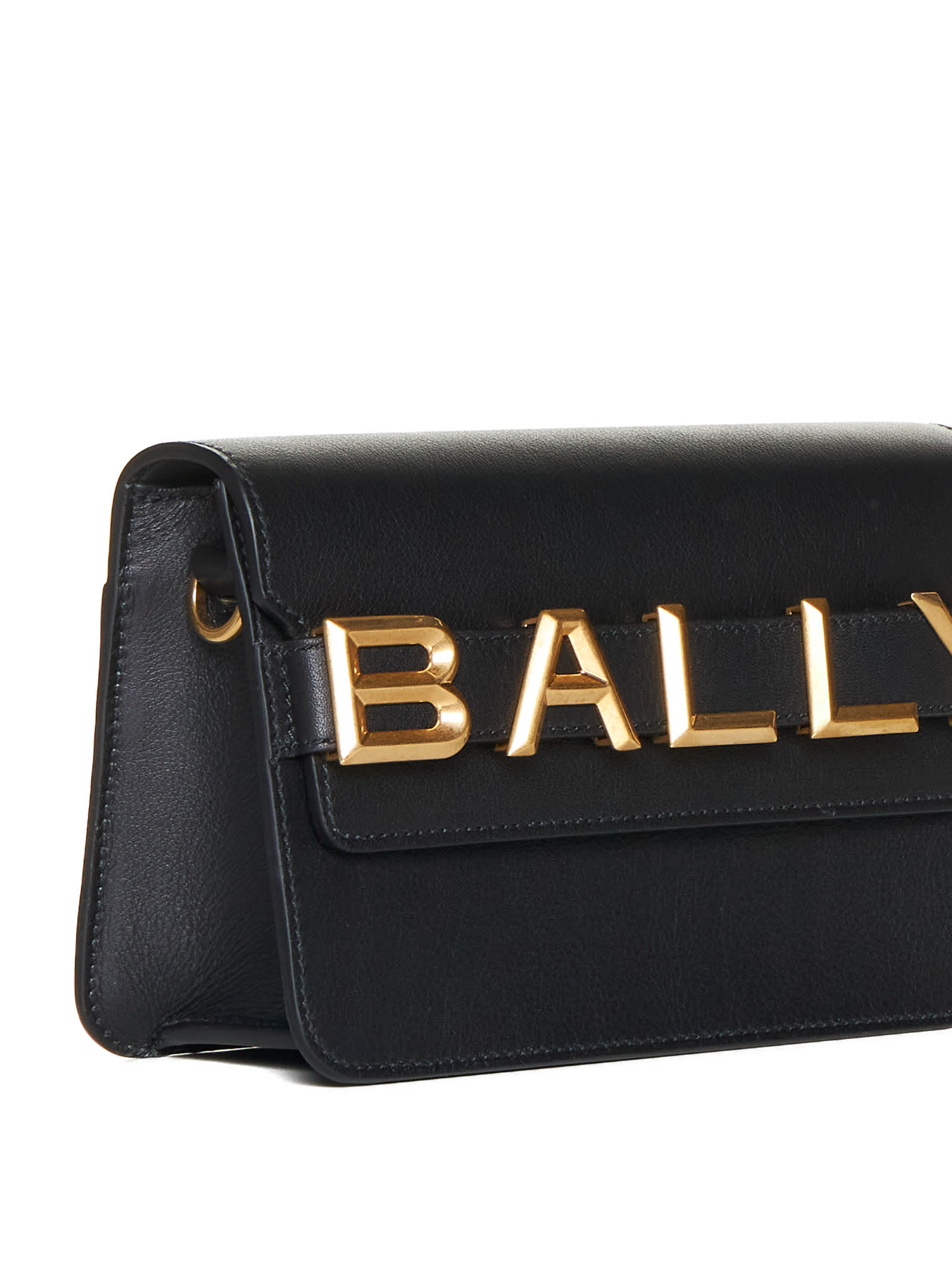 Shop Bally Shoulder Bag In Black+oro