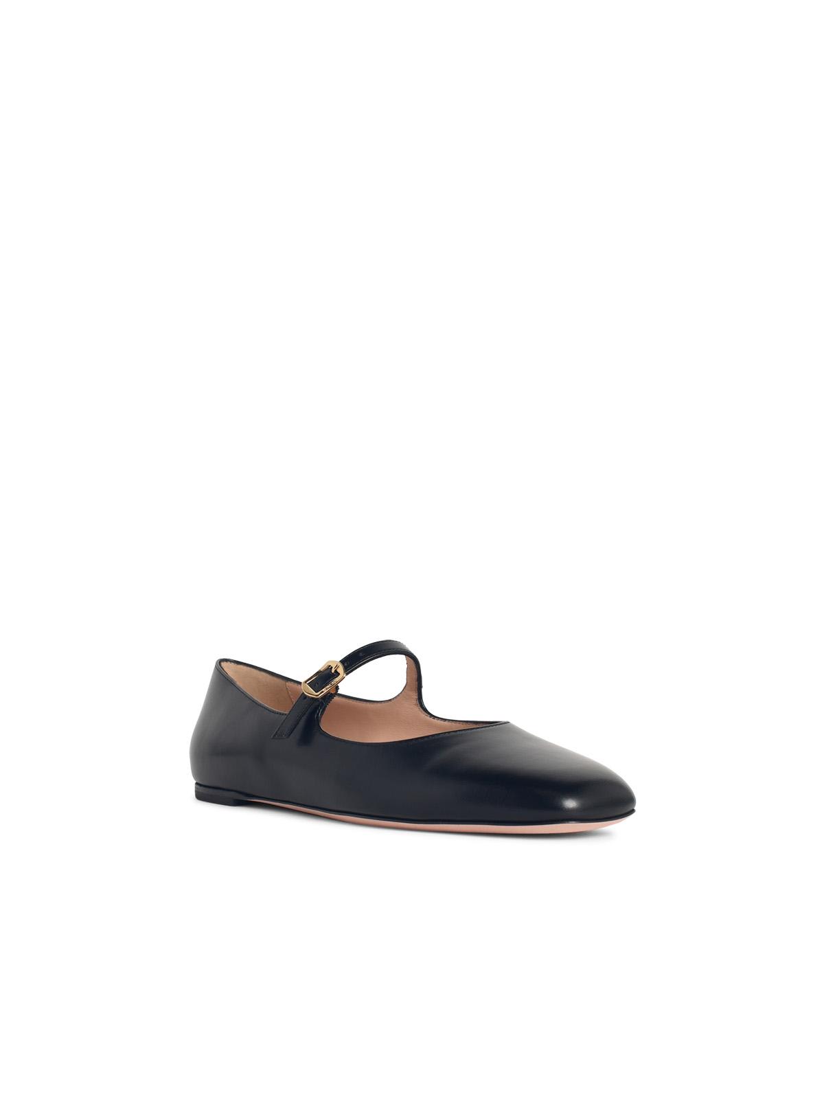 Bally Rina Black Leather Ballet Flats In Black