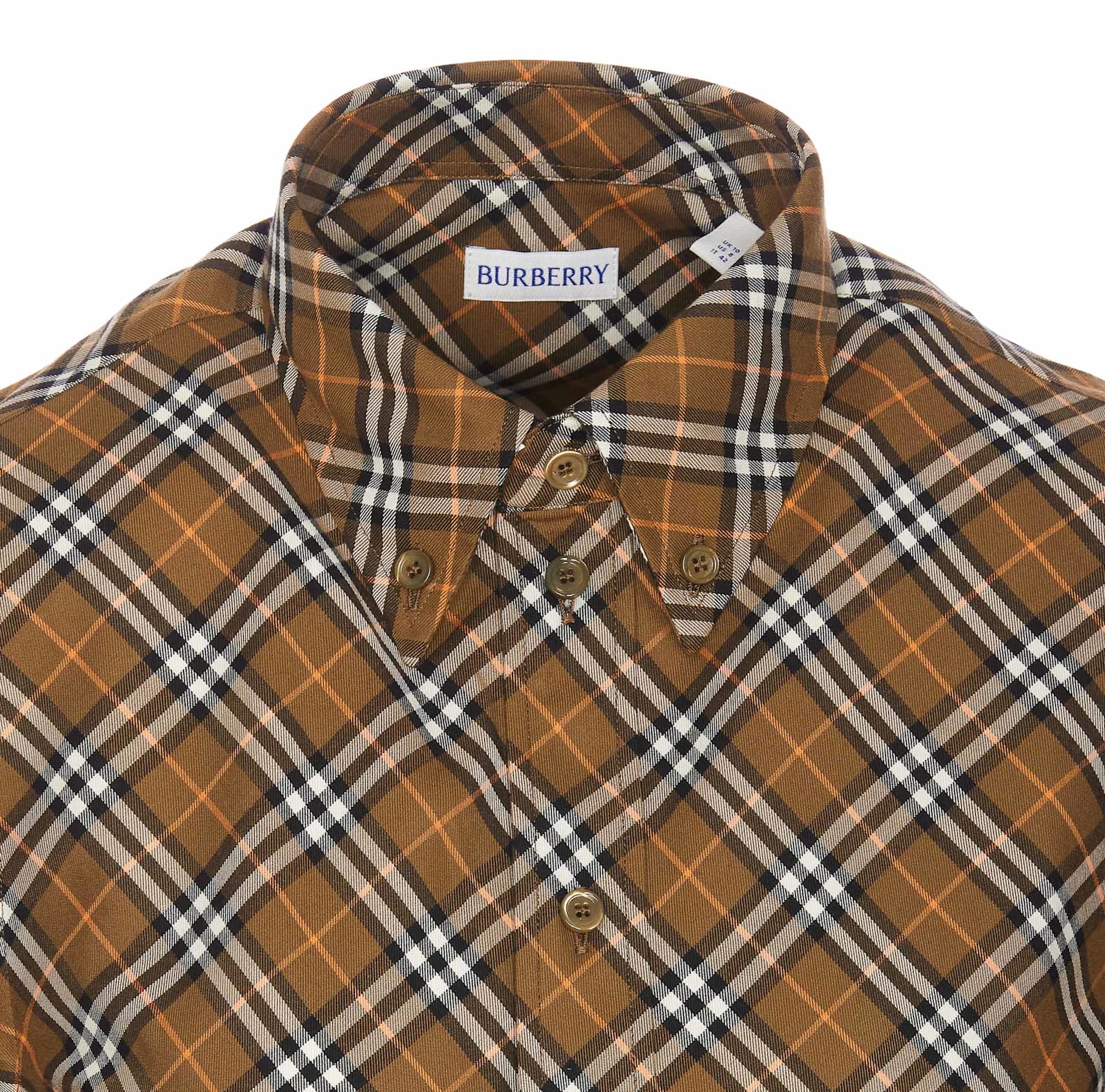 Shop Burberry Check Shirt In Brown