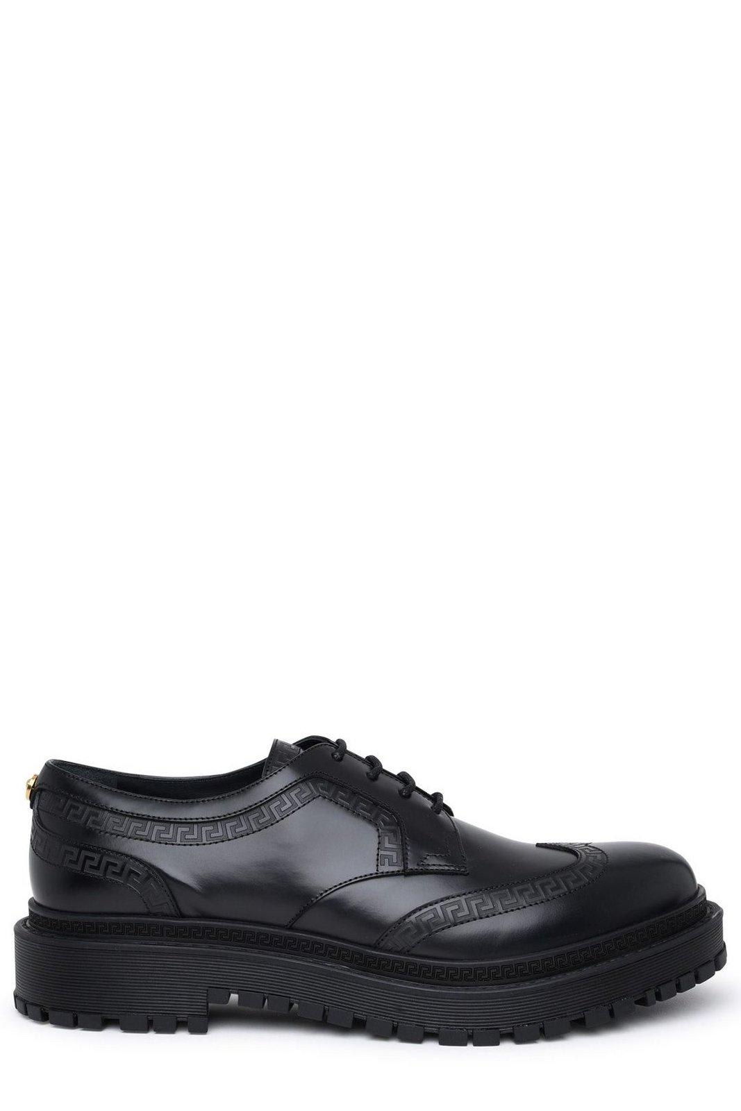 Versace Logo Detailed Lace-up Derby Shoes