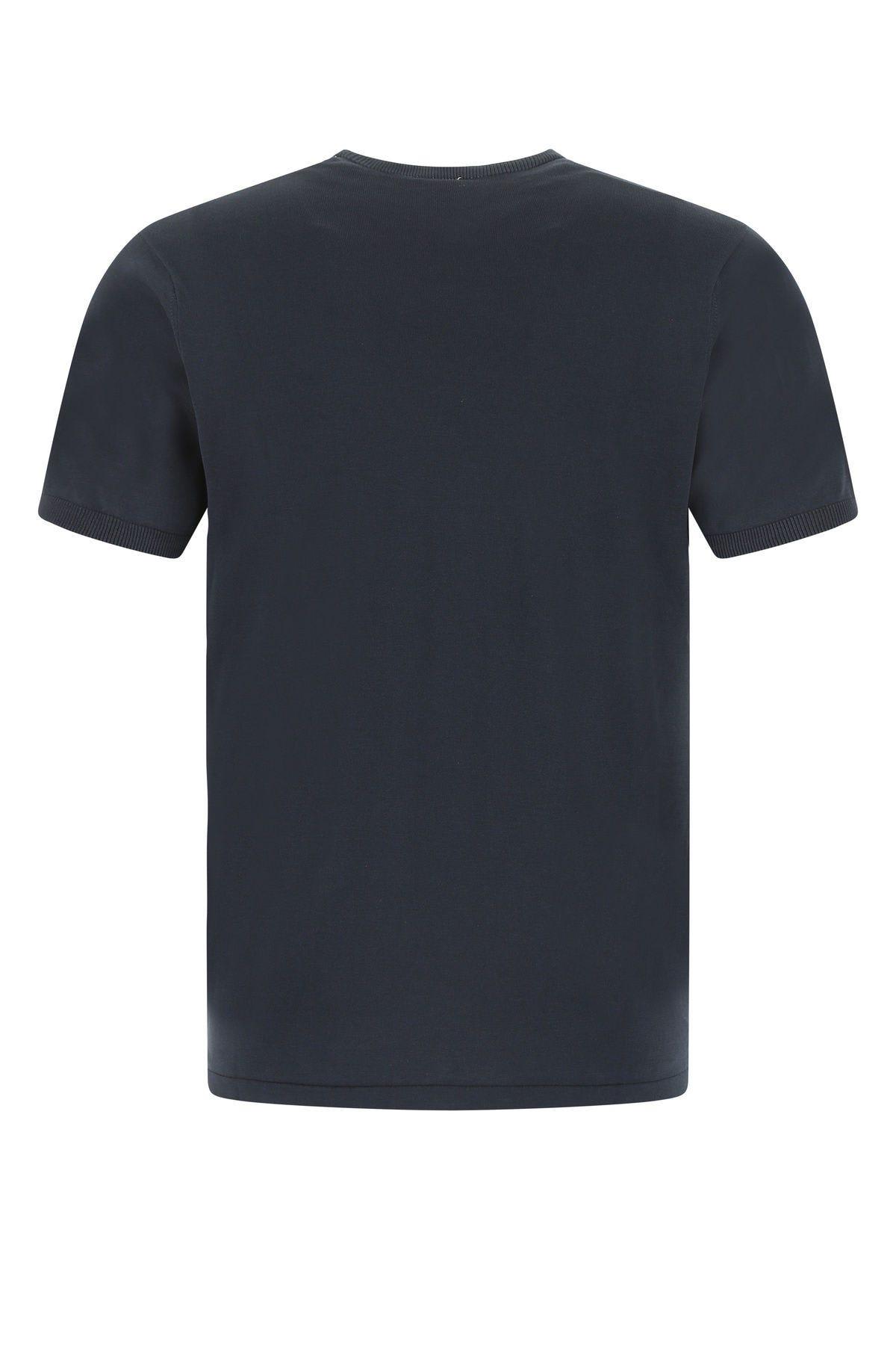 Shop Aspesi Dark Blue Cotton T-shirt In Navy