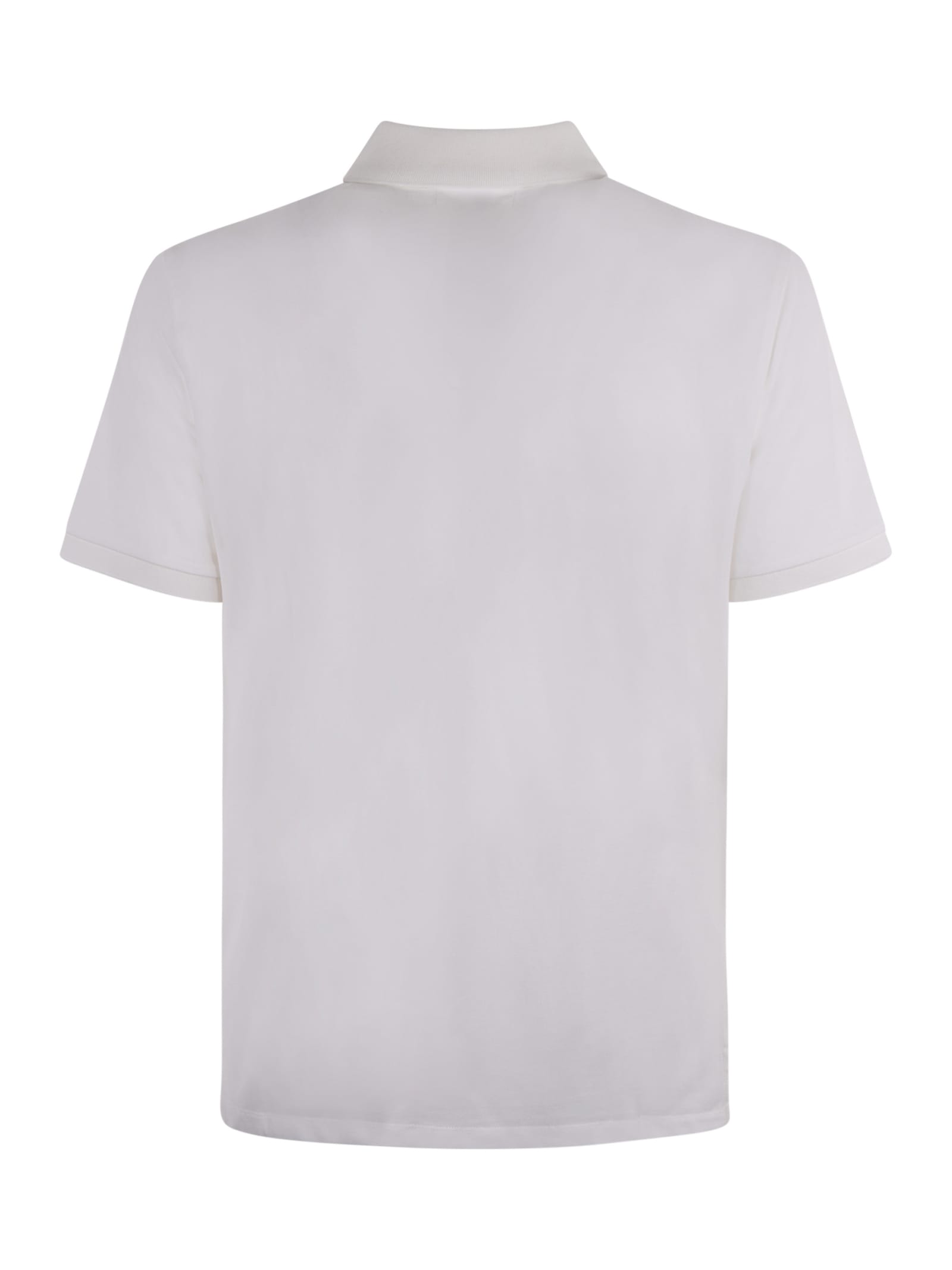 Shop C.p. Company Polo Shirt  In Cotton Piqué In Bianco