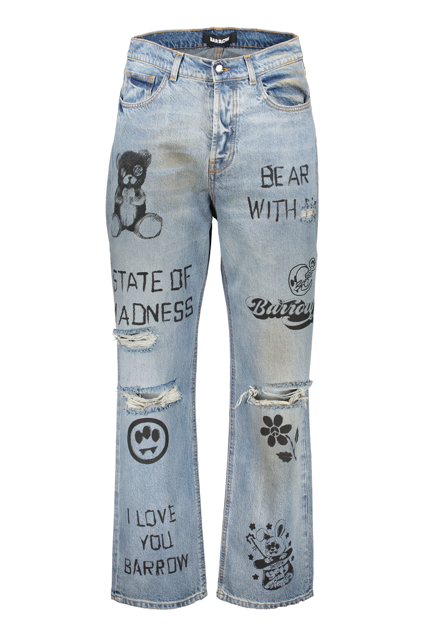 Barrow Light Jeans With Ripped Details Barrow Light Jeans With Ripped Details