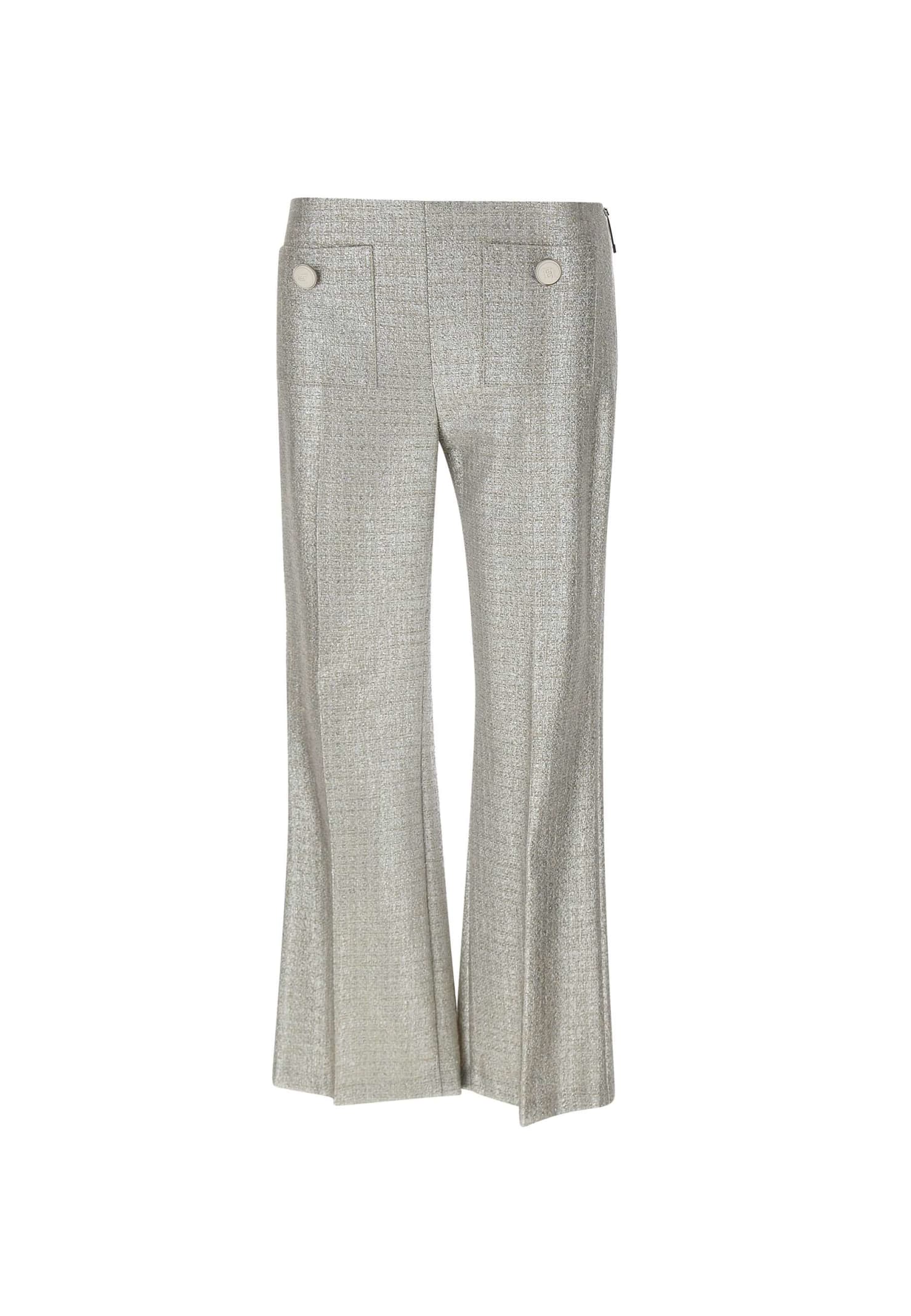 Shop Elisabetta Franchi Events Trousers In Silver