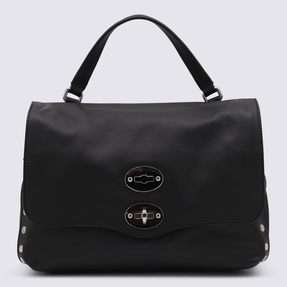 Zanellato Black Leather Postina Baby Top Handle Bag In Black