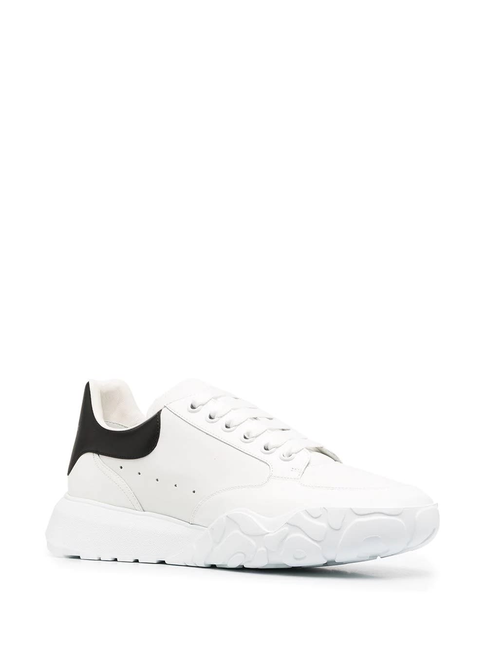 Shop Alexander Mcqueen Trainer Court Oversize Sneakers In White And Black
