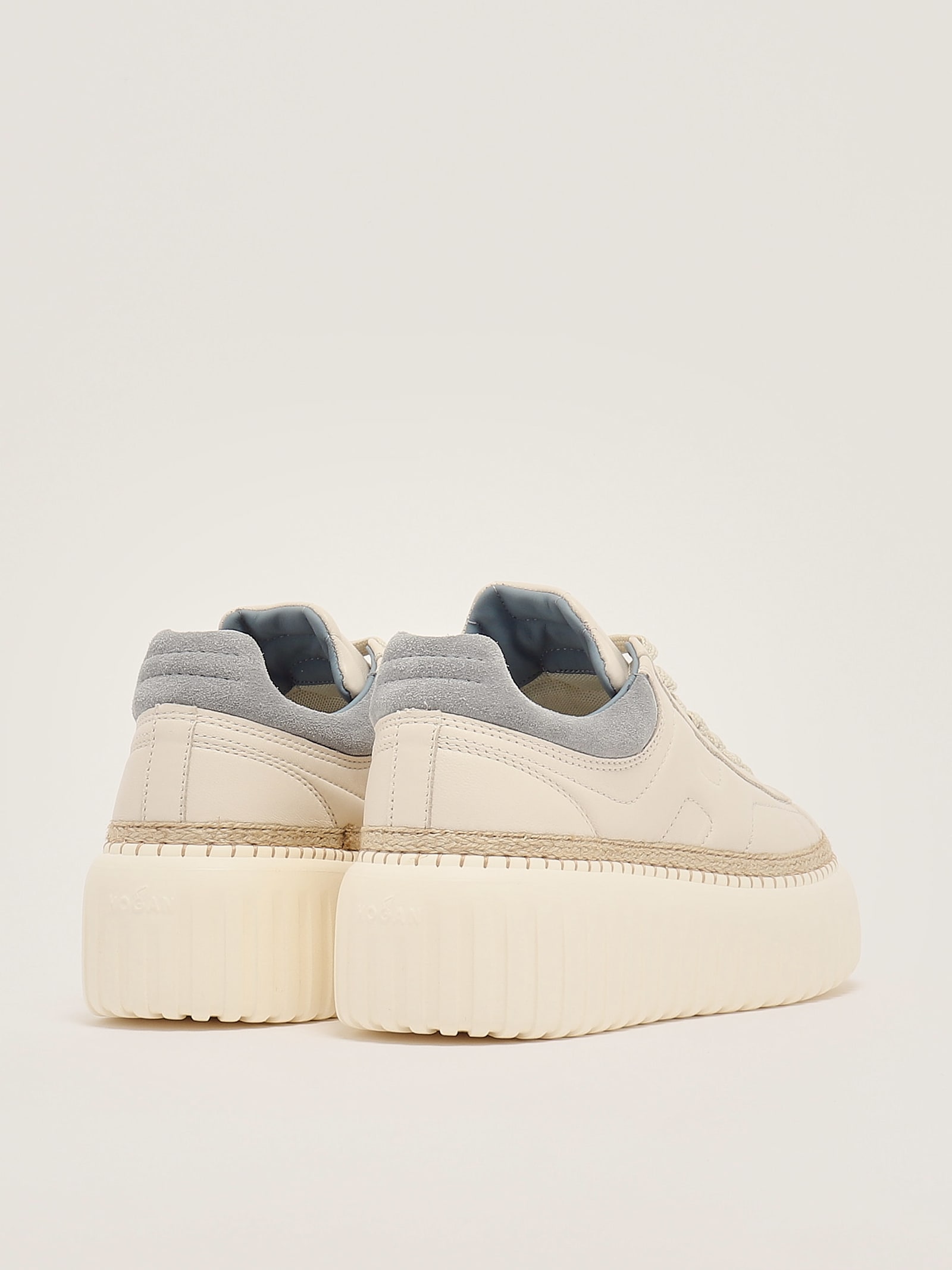 Shop Hogan H-stripes Platform Low-top Sneakers In Burro-avio