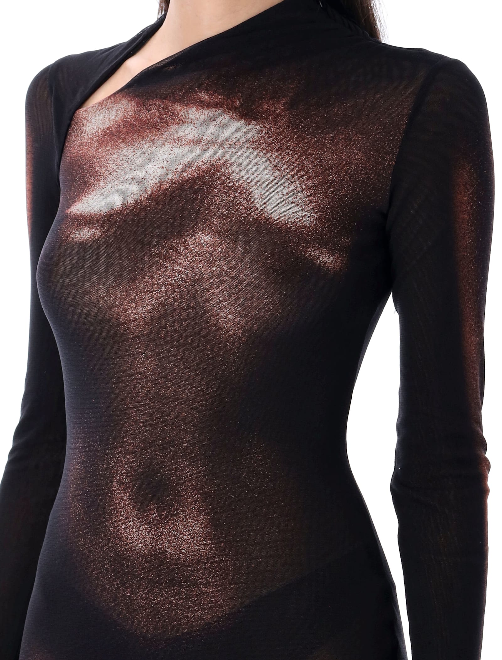 Jean Paul Gaultier Body Print Jumpsuit In Multi