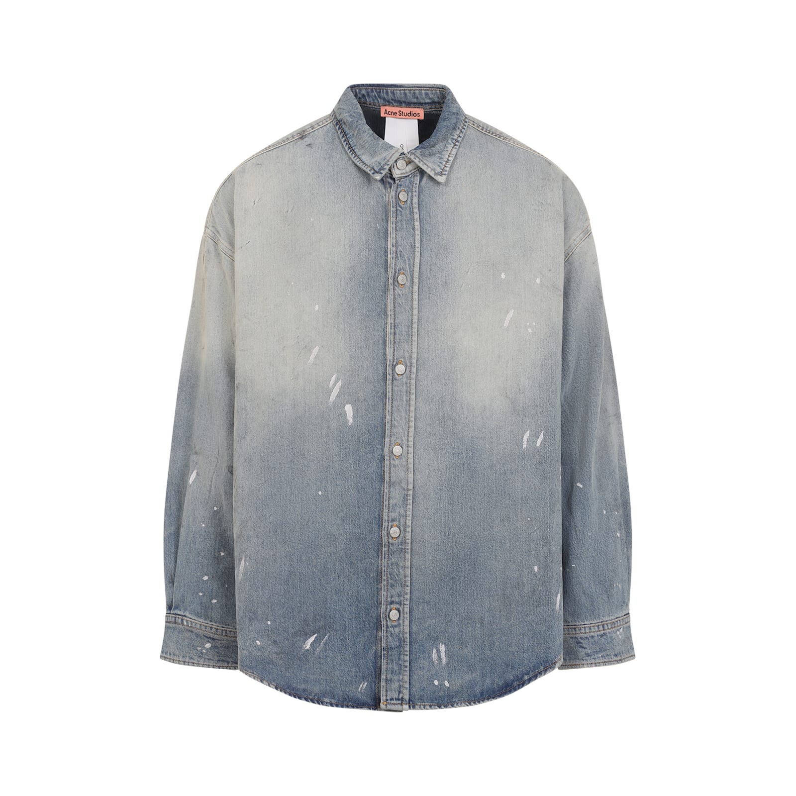 Acne Studios Distressed Denim Shirt In Blue