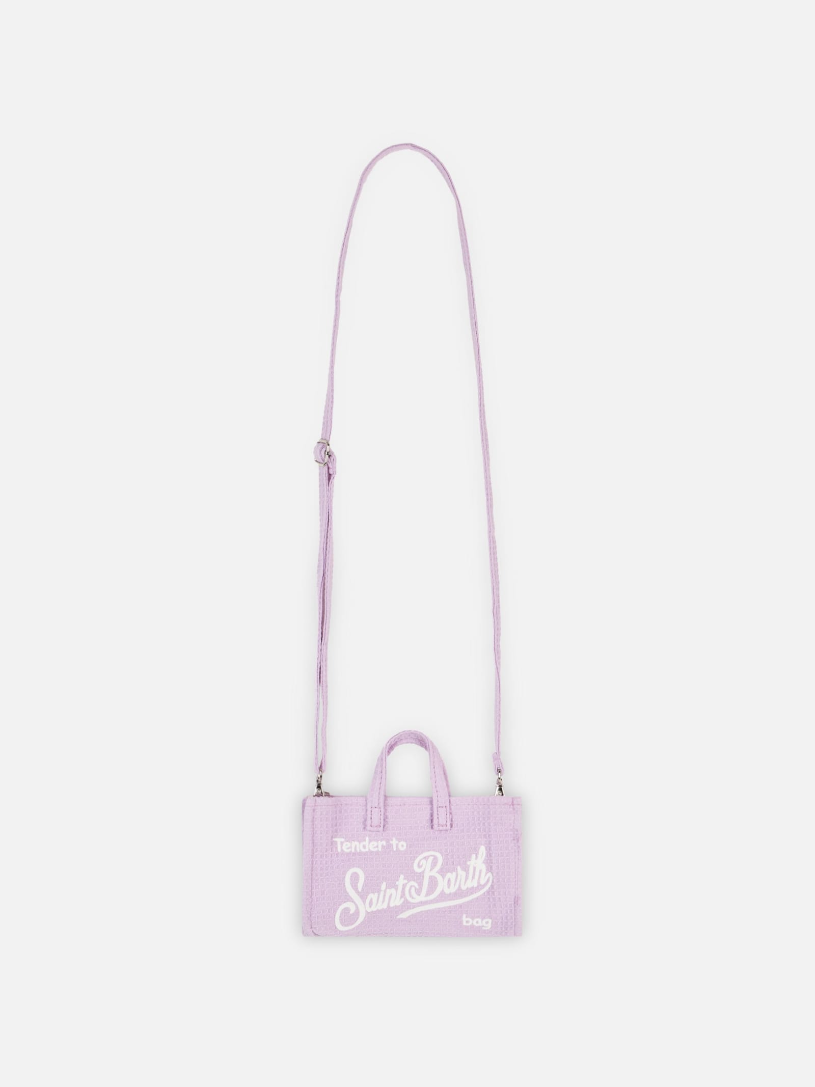 MC2 SAINT BARTH LILAC WAFFLE COTTON FABRIC PHONE BAG 