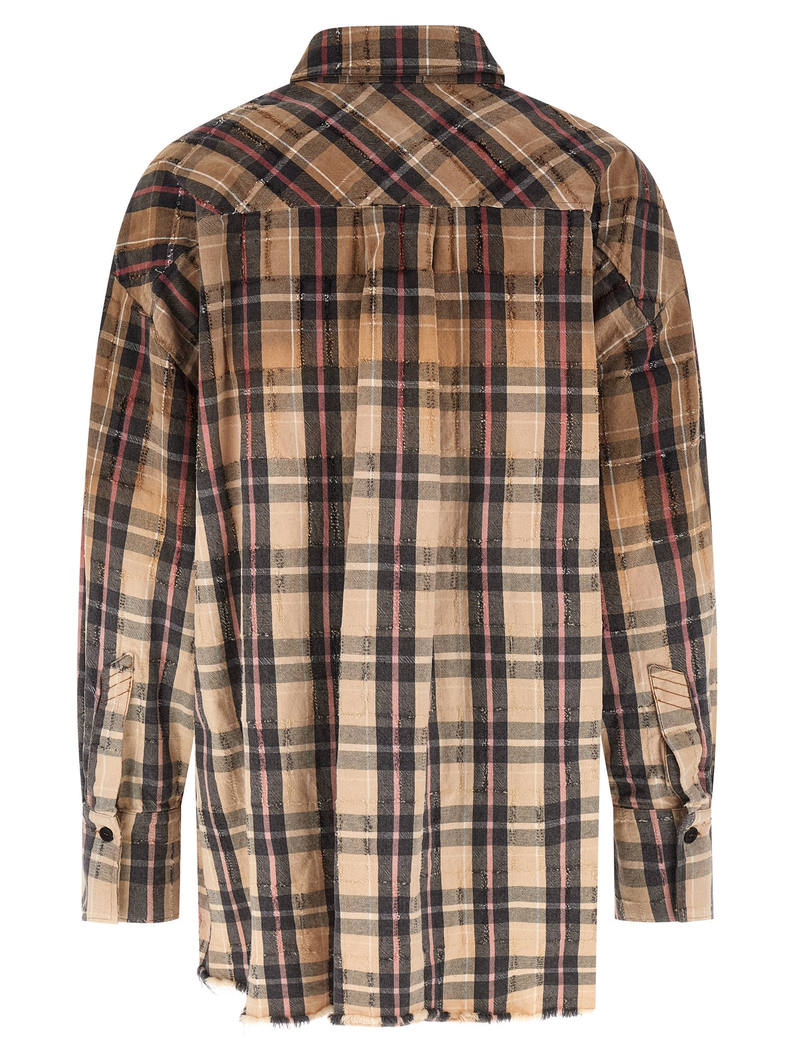 Attico Check Shirt Shirt And Blouse Multicolor In Brown