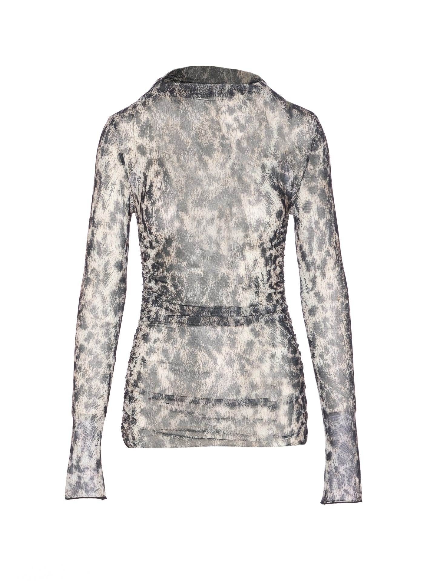 Aniye By Animal-print Long-sleeve Top In Gray