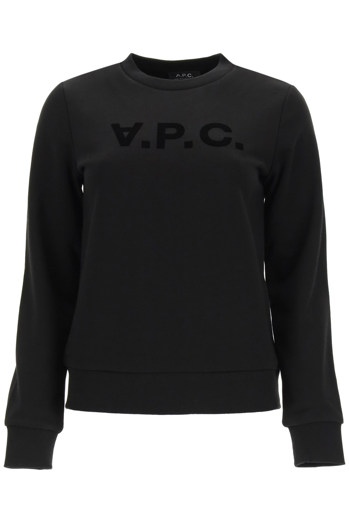 Shop Apc V.p.c. Flock Logo Sweatshirt In Black