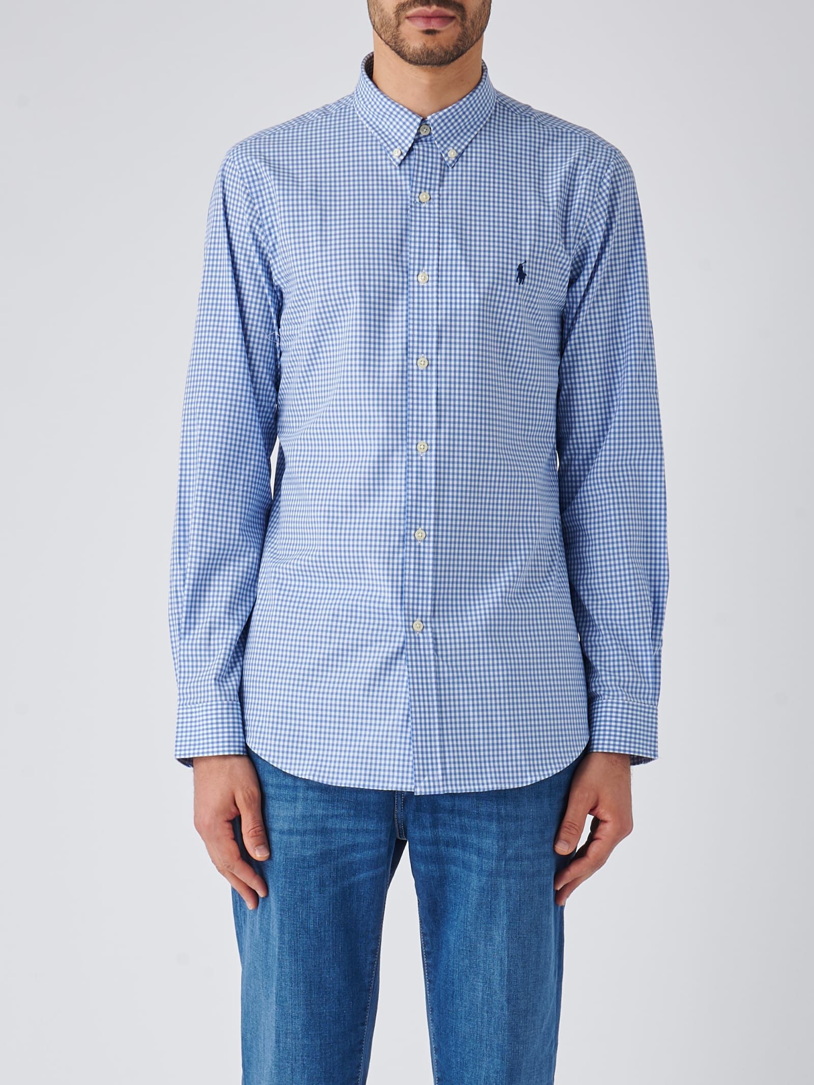 Shop Polo Ralph Lauren Long Sleeve Sport Shirt Shirt In Azzurro